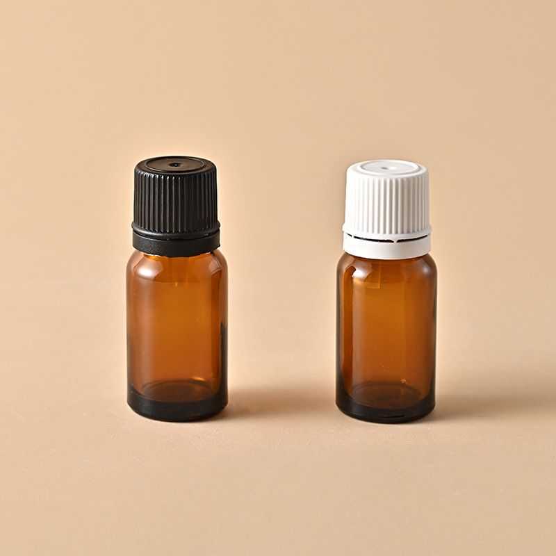 10‑50ML Amber & Black Cylindrical Essential Oil Glass Bottle