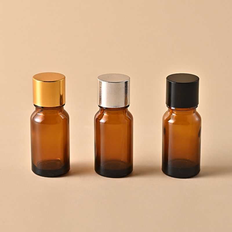 10‑50ML Amber & Black Cylindrical Essential Oil Glass Bottle
