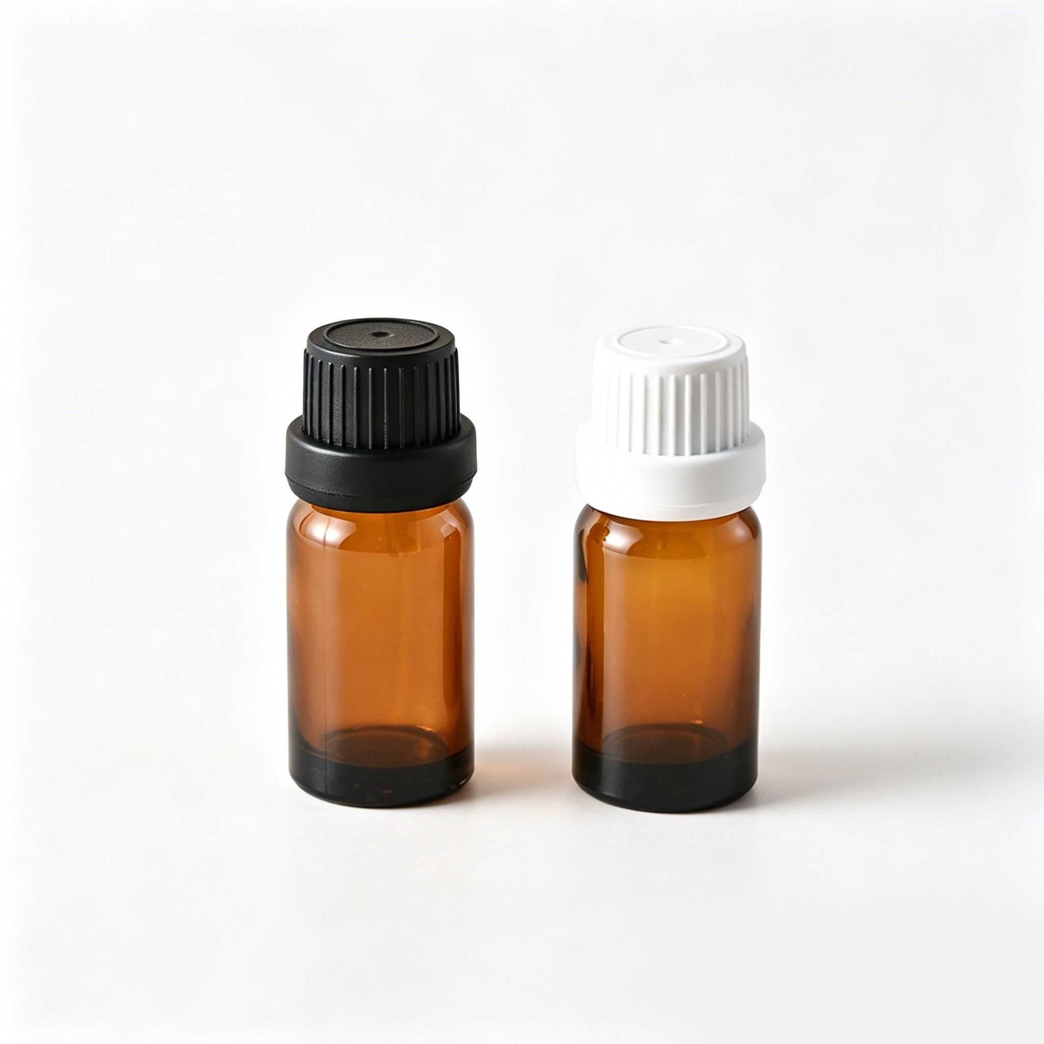 10‑50ML Amber & Black Cylindrical Essential Oil Glass Bottle
