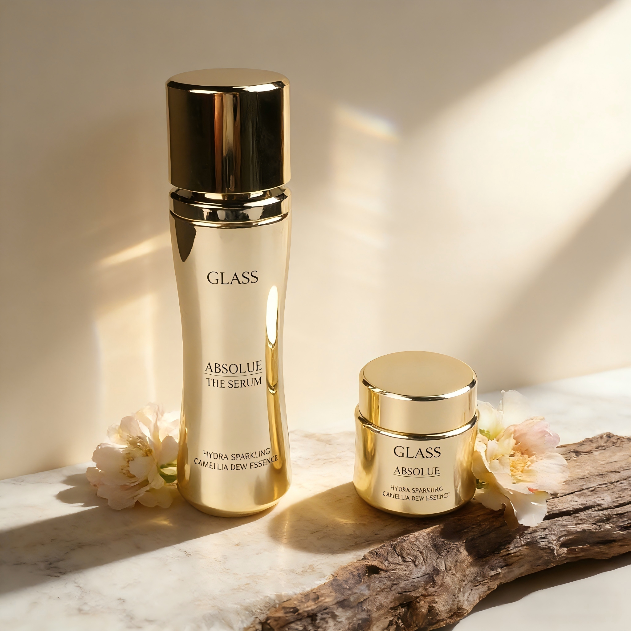 30‑120ML Curved Waist Glass Skincare Set