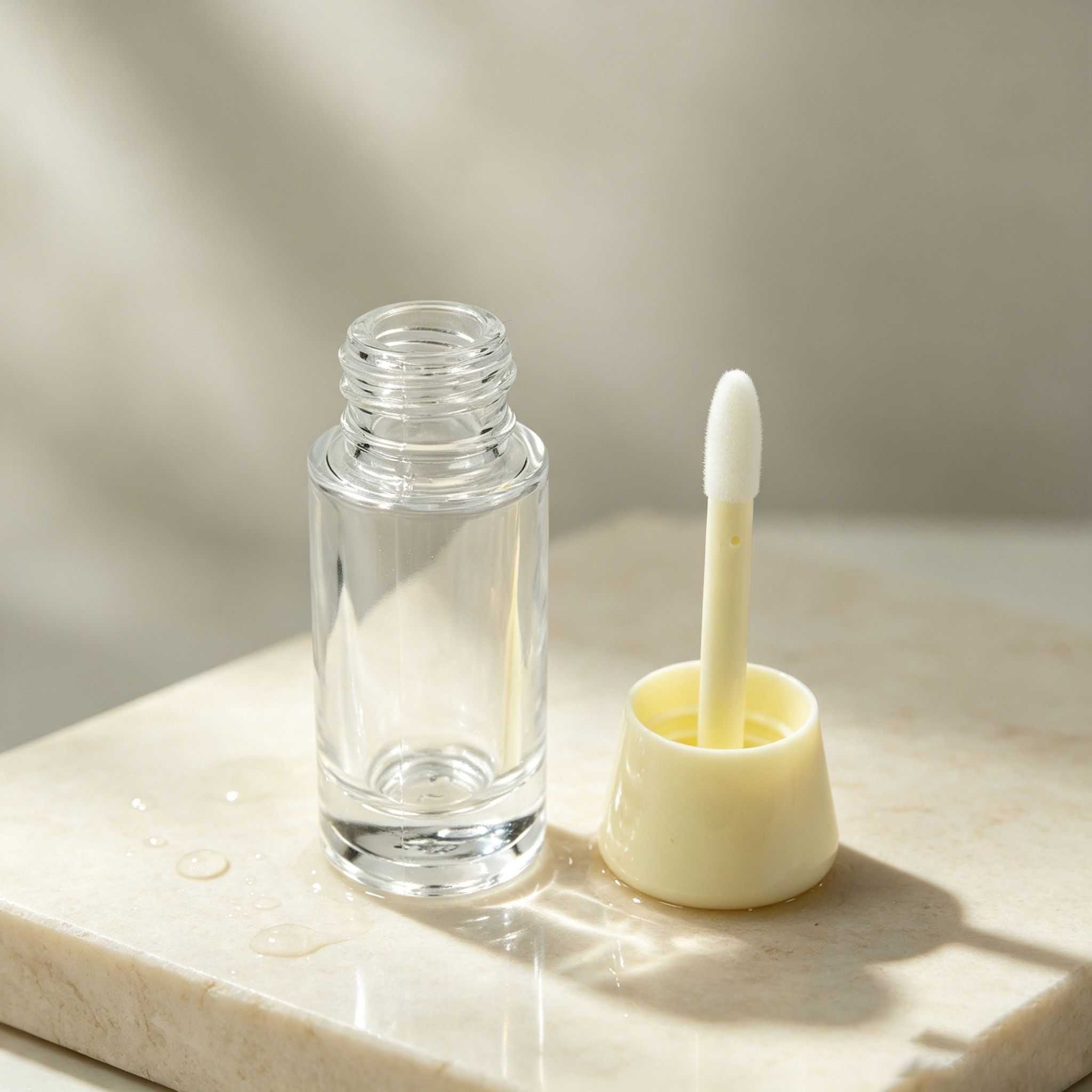 10‑15ML Clear Cylindrical Glass Lip Gloss Bottle