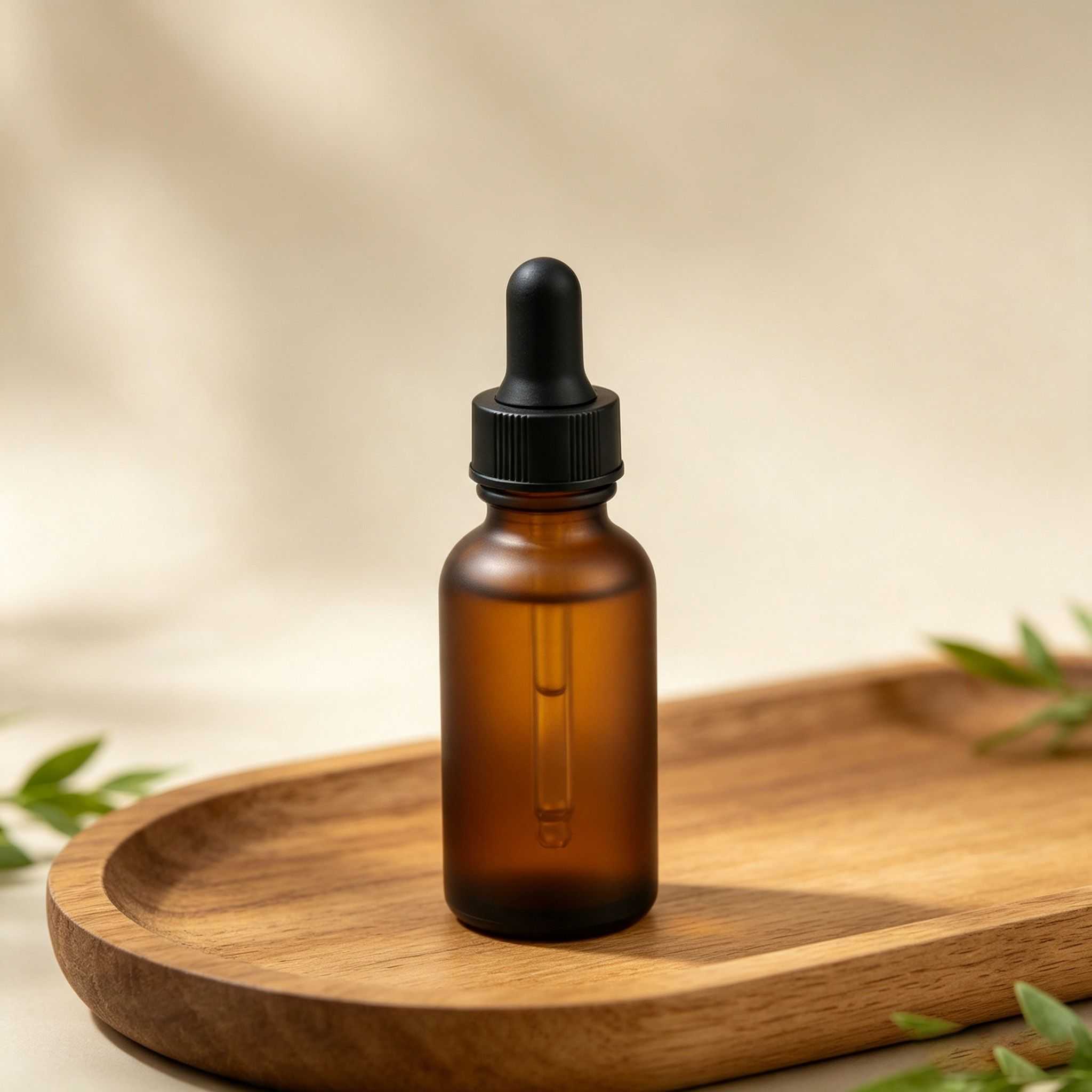 30‑100ML Amber Frosted Glass dropper Bottle