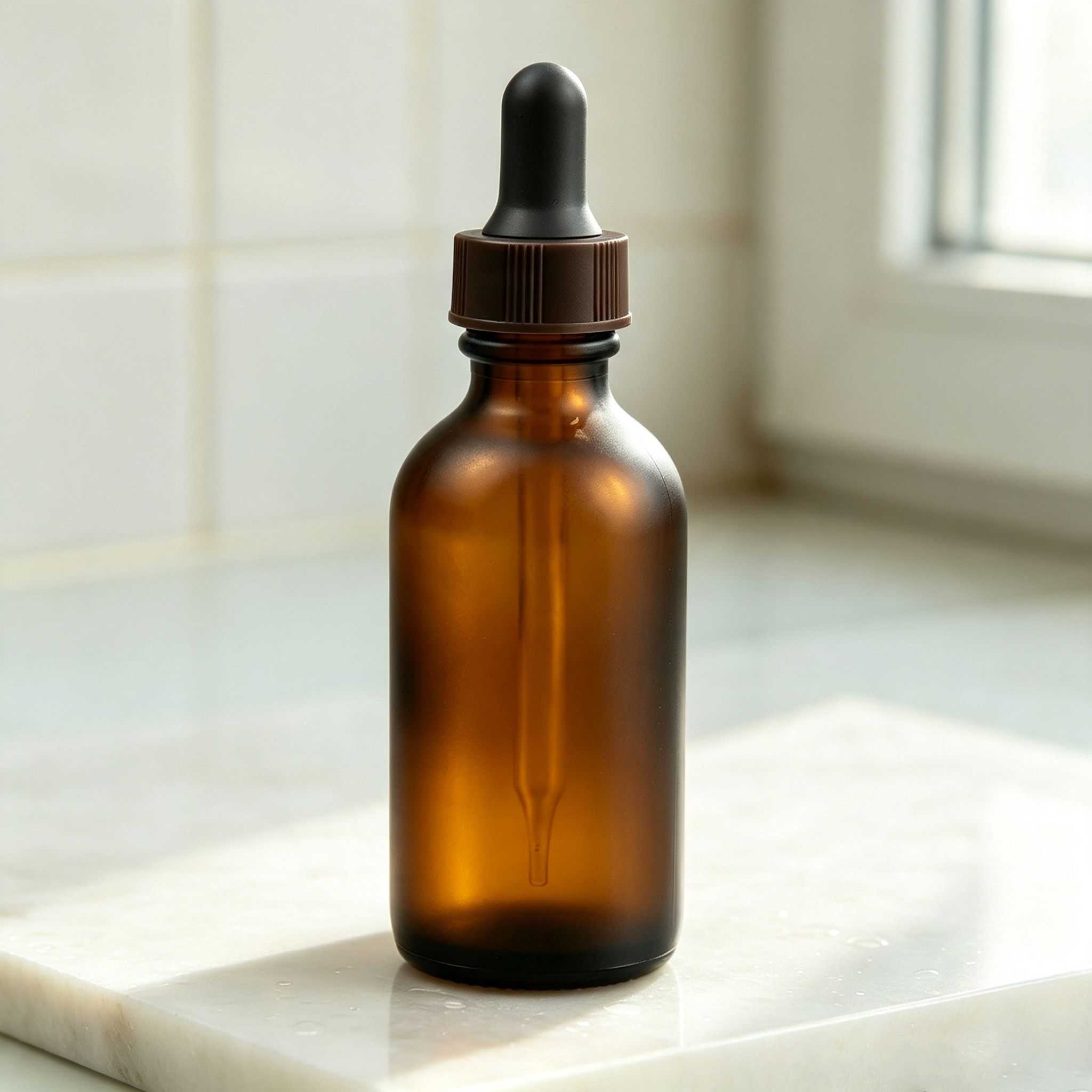 30‑100ML Amber Frosted Glass dropper Bottle