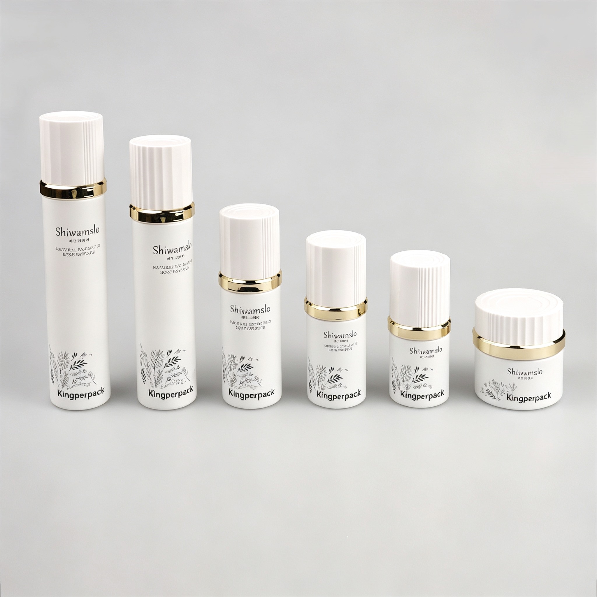30‑120ML White Painted Glass Skincare Set