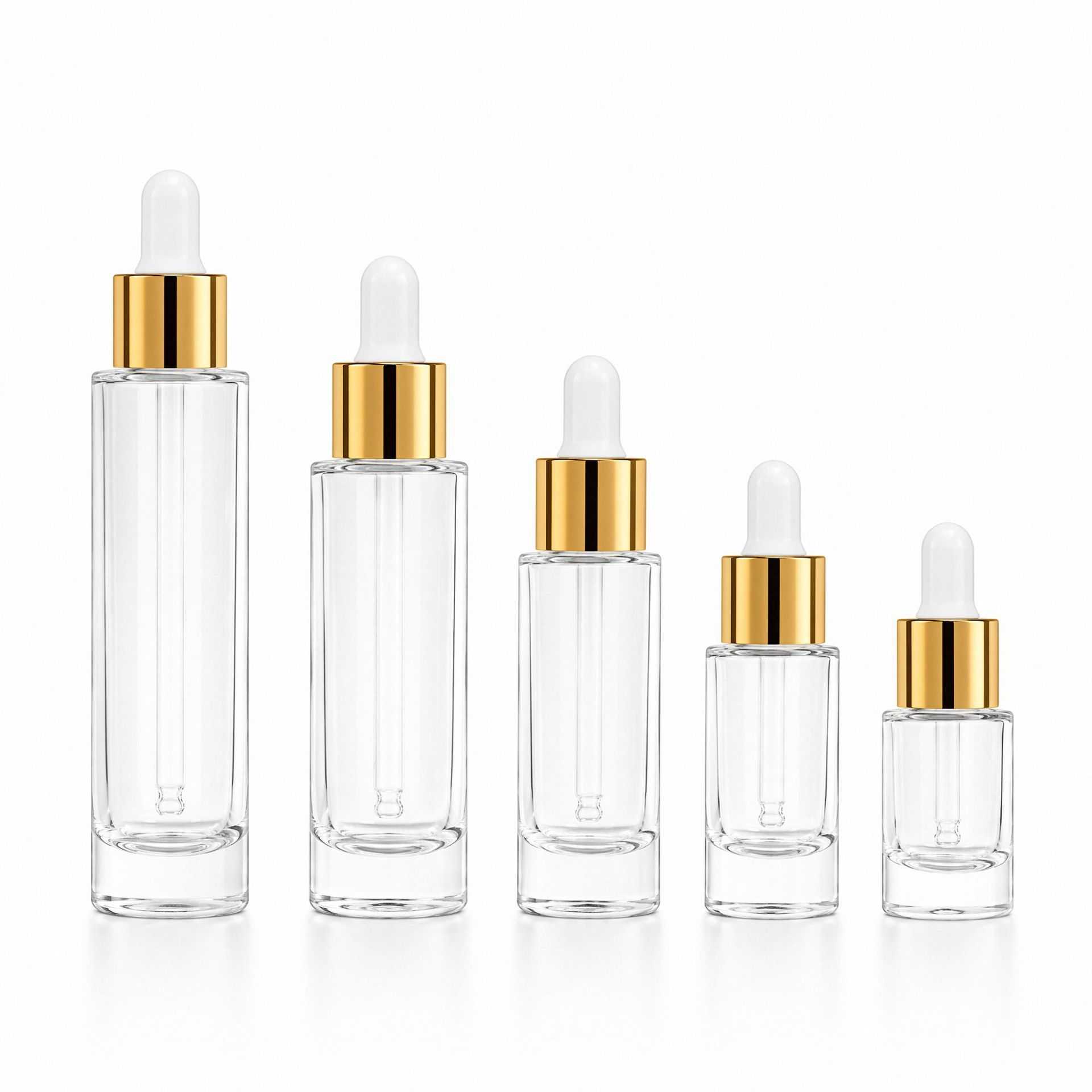 5‑50ML Cylindrical Thick‑Base Glass dropper Bottle