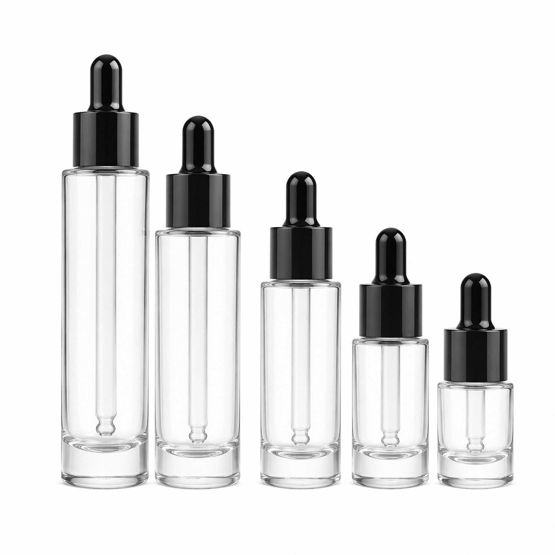5‑50ML Cylindrical Thick‑Base Glass dropper Bottle
