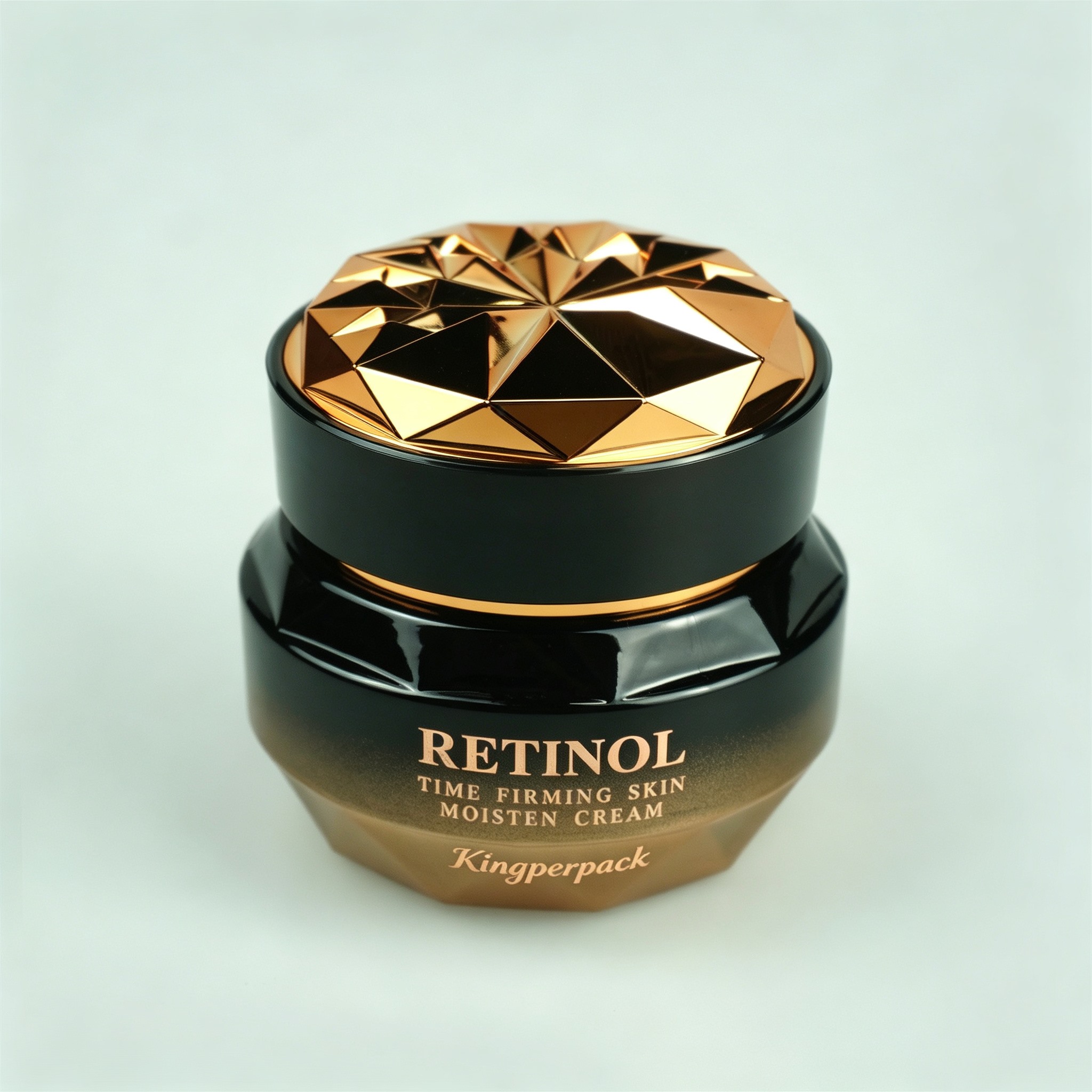 30‑120ML Black‑Gold Gradient Faceted Glass Skincare Set