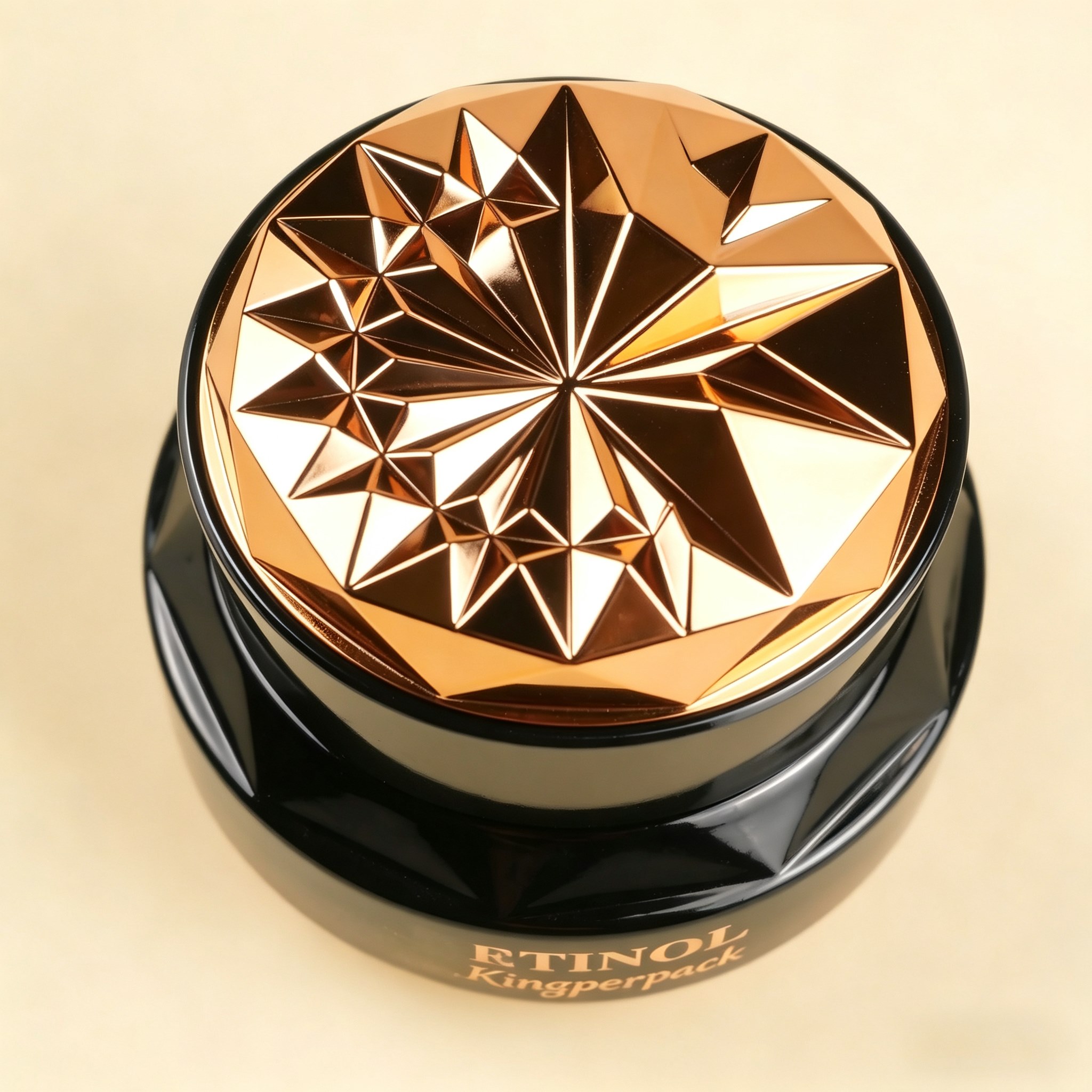 30‑120ML Black‑Gold Gradient Faceted Glass Skincare Set