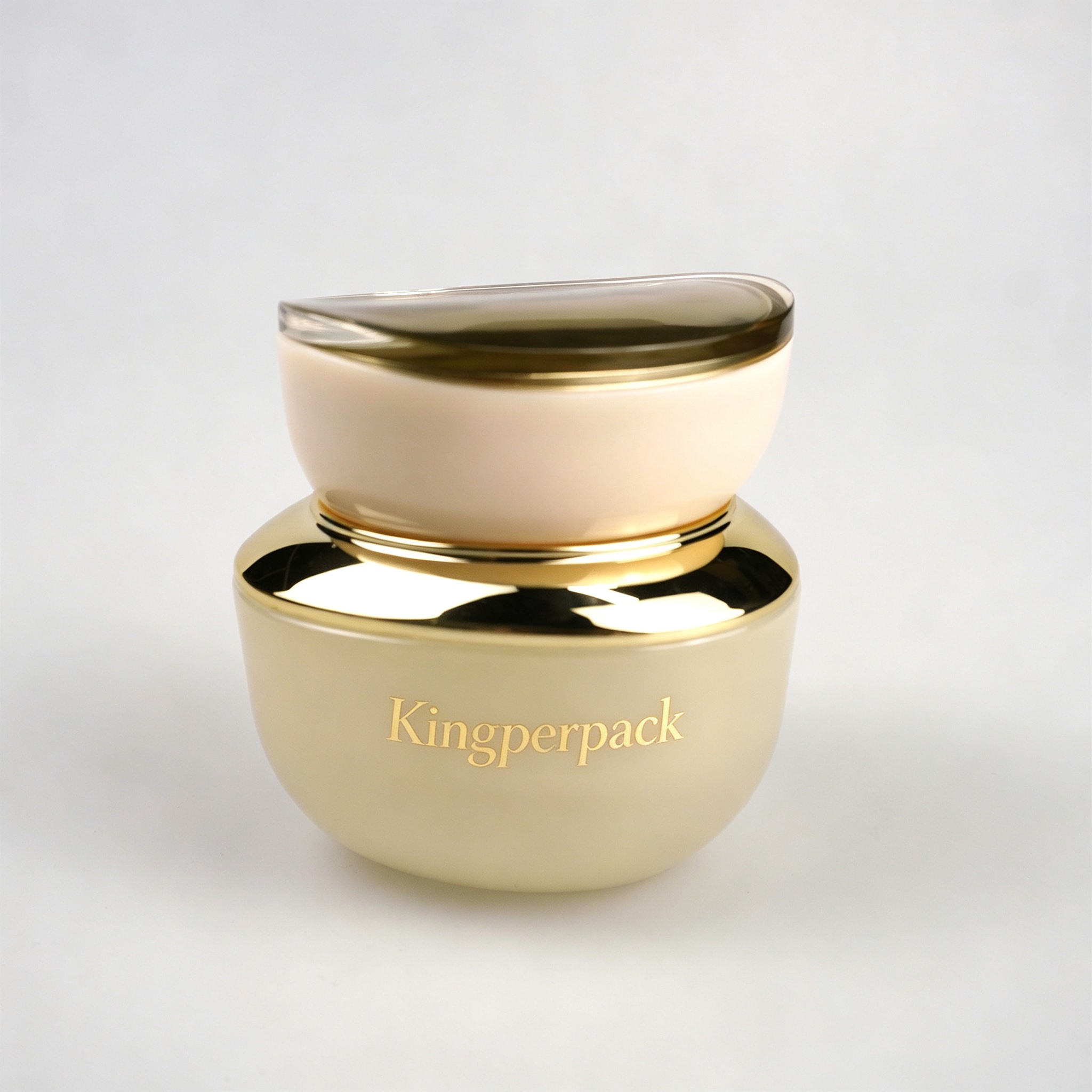30‑120ML Cream‑White Curved Glass Skincare Set