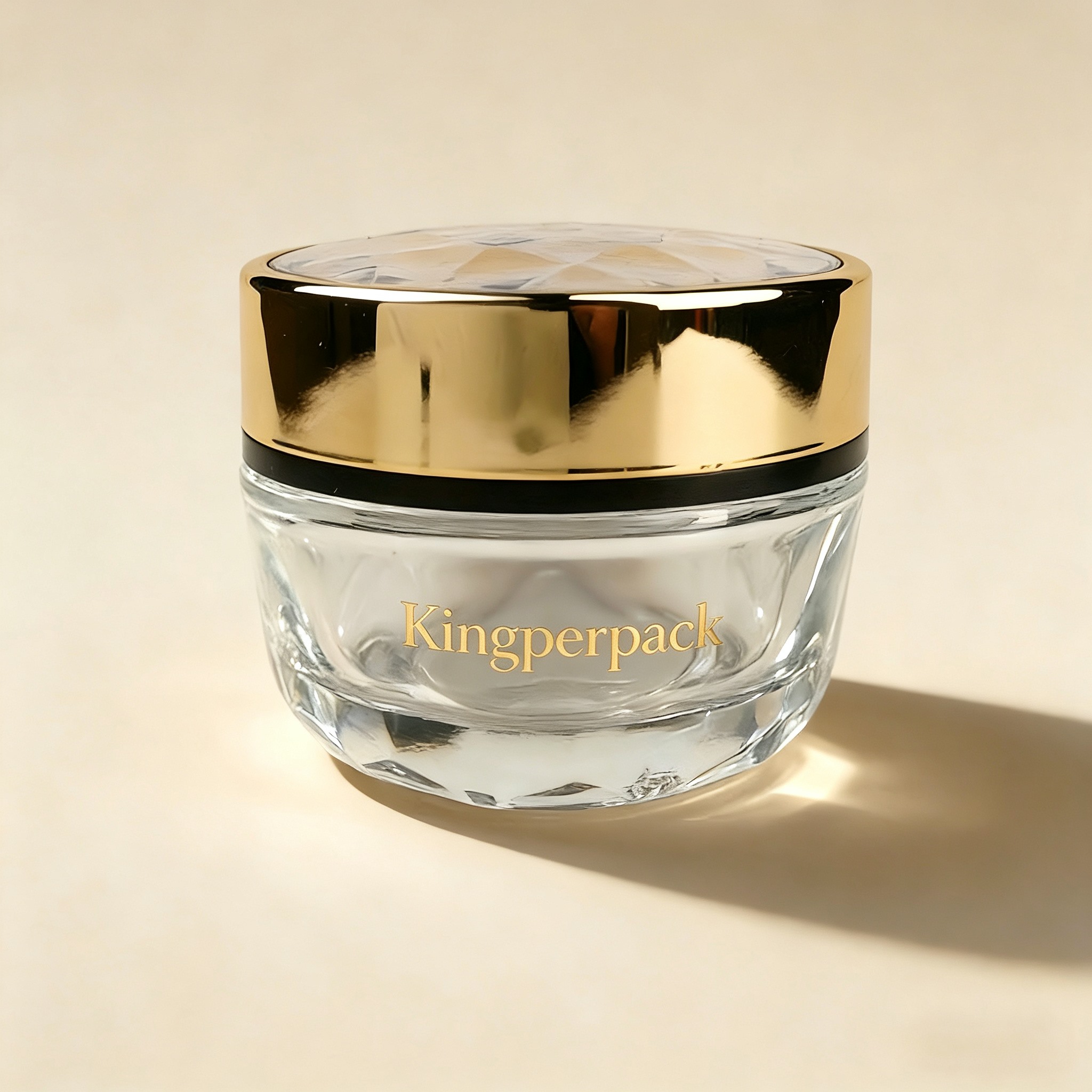 50‑120ML Clear Diamond‑Cut Glass Skincare Set