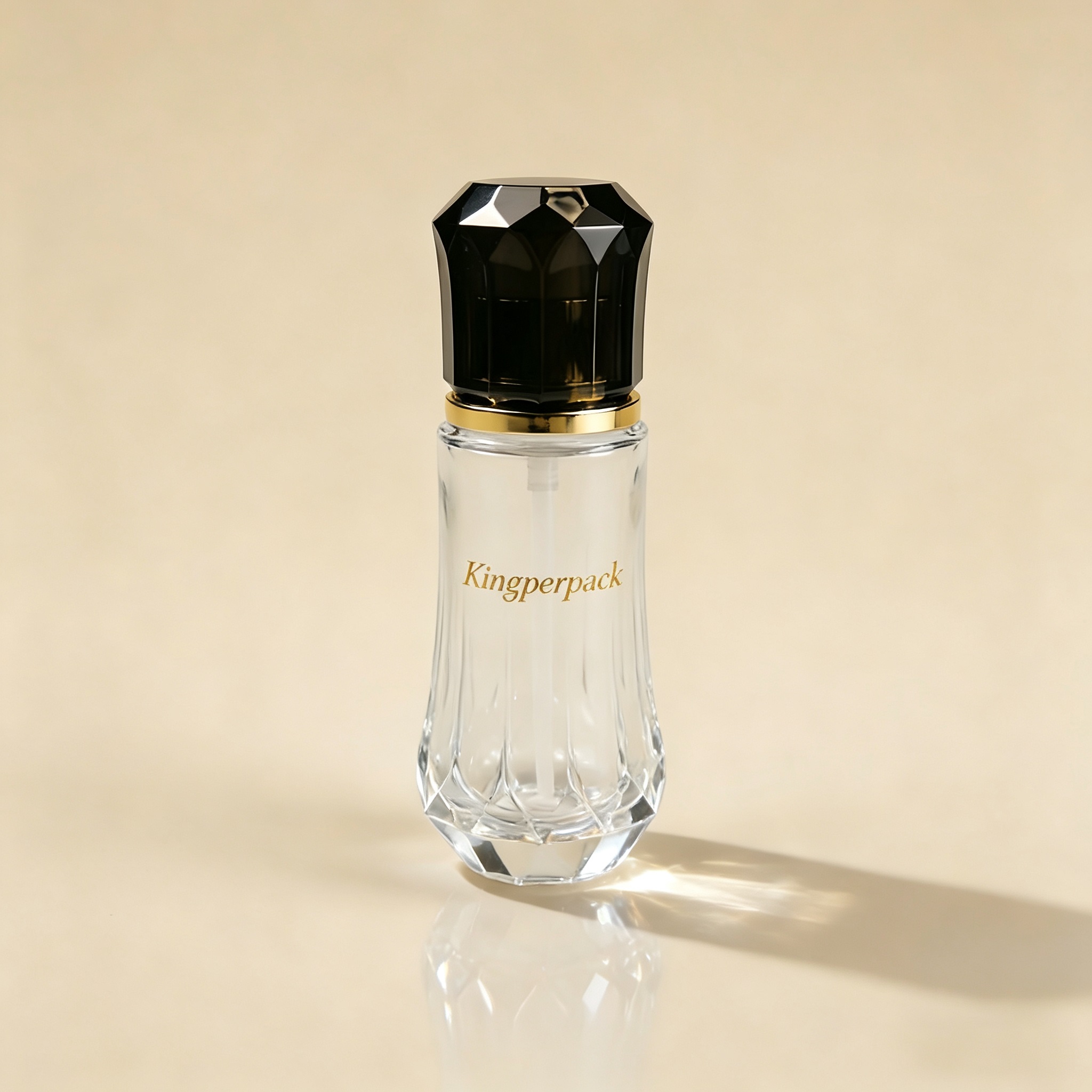 30‑120ML Clear Vertical‑Rib Glass Skincare Set