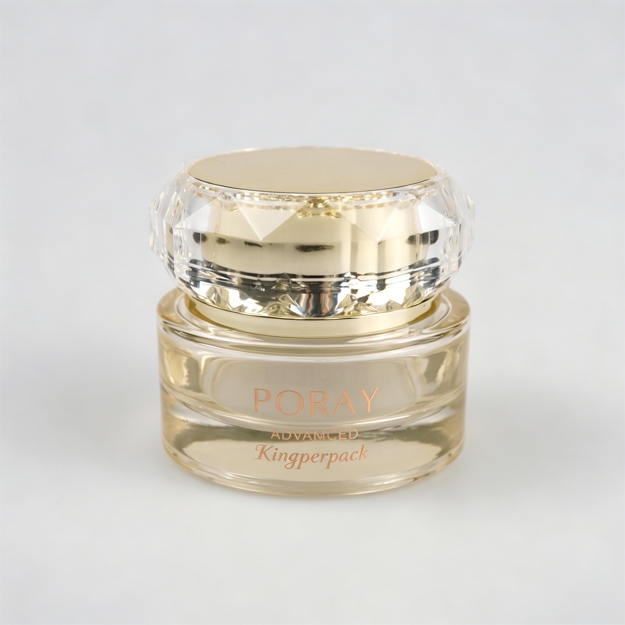 40‑120ML Champagne‑Gold Crystal‑Cap Glass Skincare Set