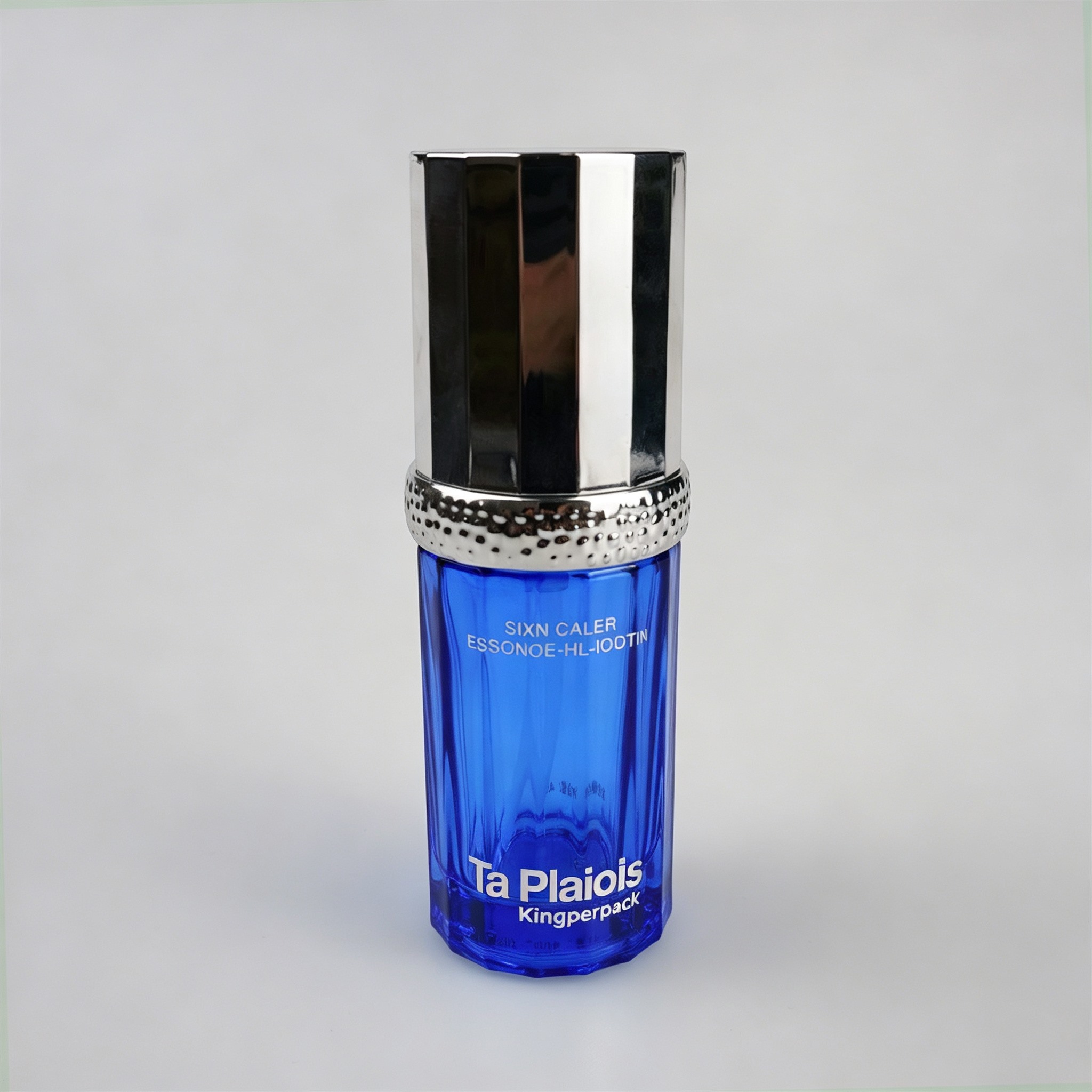 30‑120ML Cobalt Blue Faceted Cylinder Glass Skincare Set