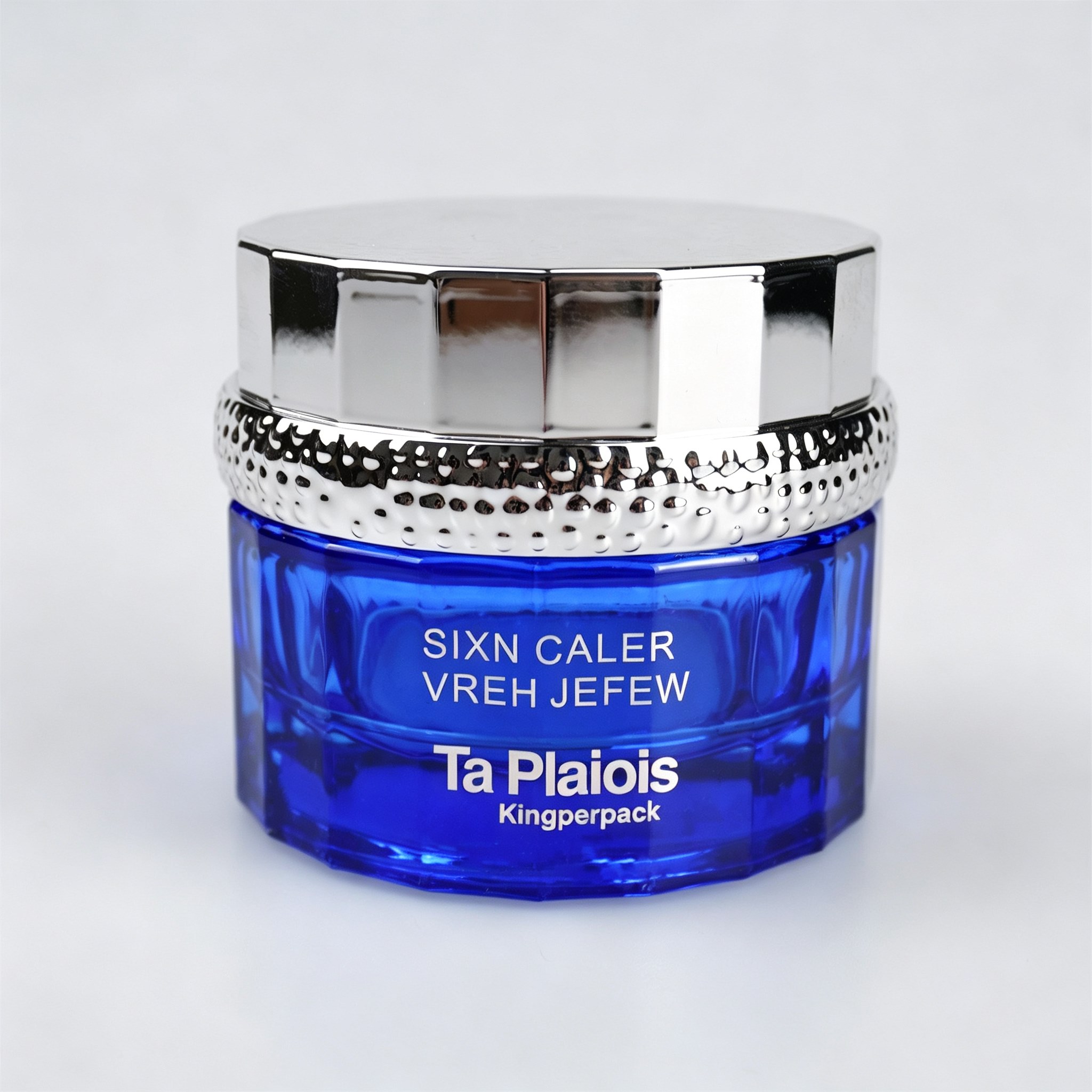 30‑120ML Cobalt Blue Faceted Cylinder Glass Skincare Set