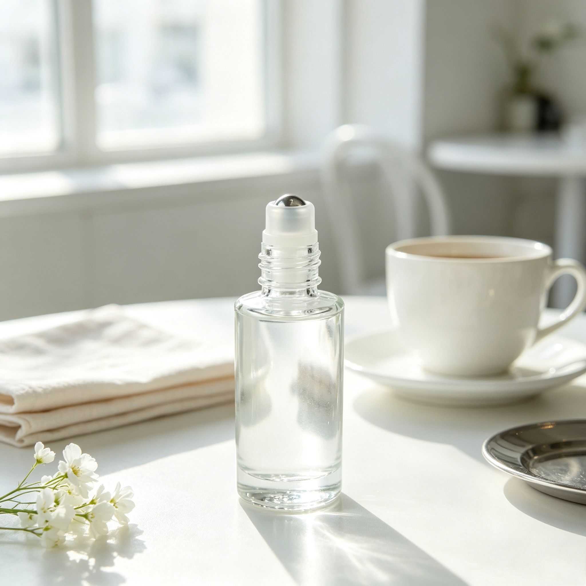 10‑100ML Clear Tall Cylinder Glass Roller Bottle