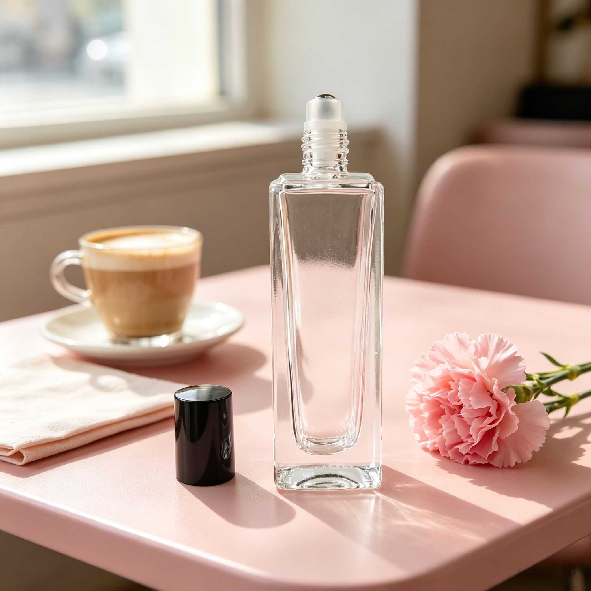 30‑100ML Clear Recessed‑Panel Square Glass Bottle