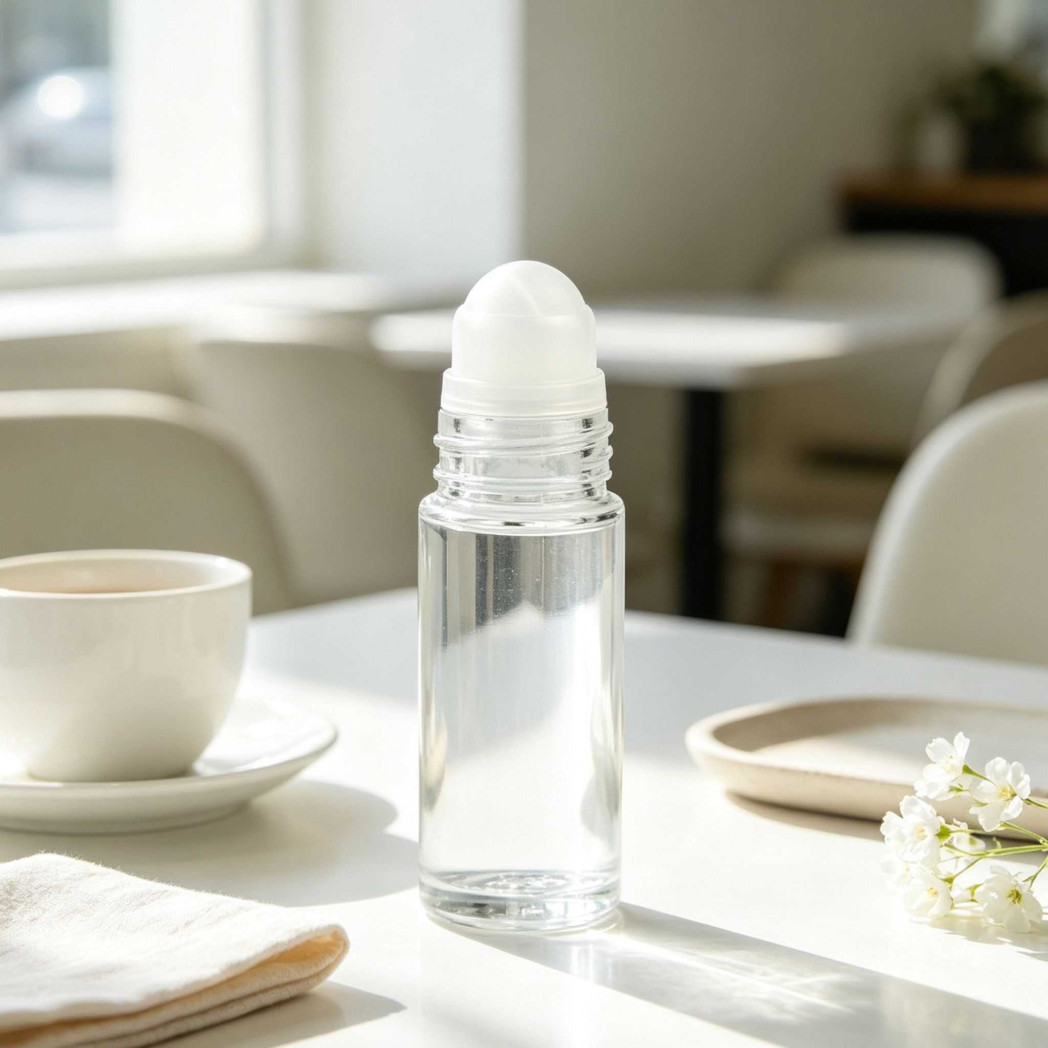 10‑50ML Clear Straight Cylinder Glass Roller Bottle