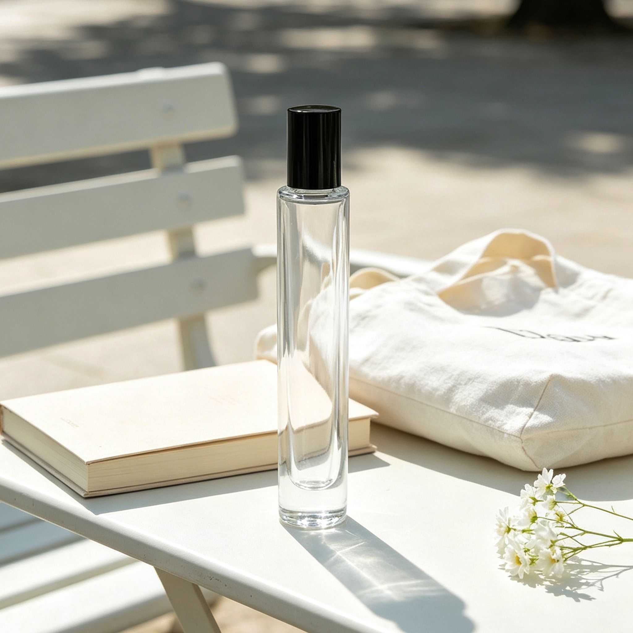 10‑30ML Extra‑Slim Straight Cylinder Glass Roller Bottle