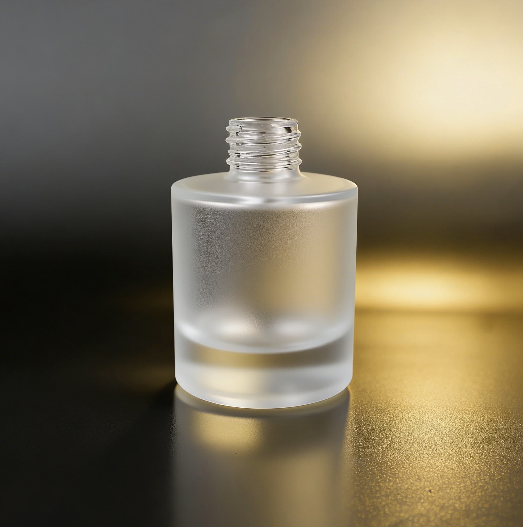 50‑120ML Short Cylindrical Frosted Glass Bottle