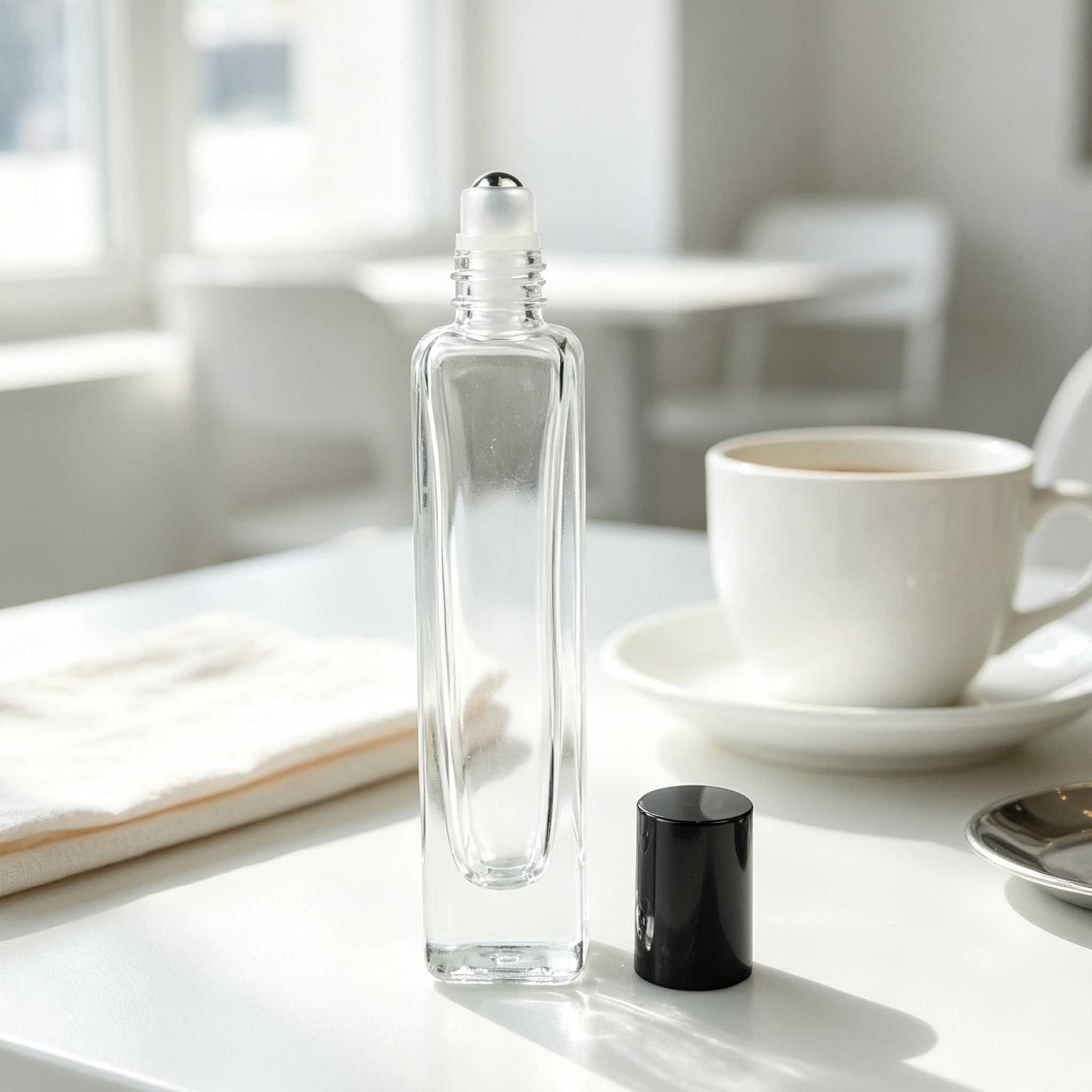 10‑30ML Rectangular Concave‑Panel Glass Roll‑on Bottle