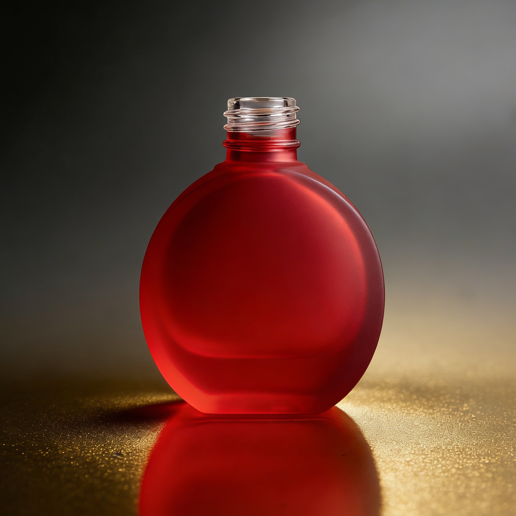 80ML Flat Oval Frosted Glass Bottle