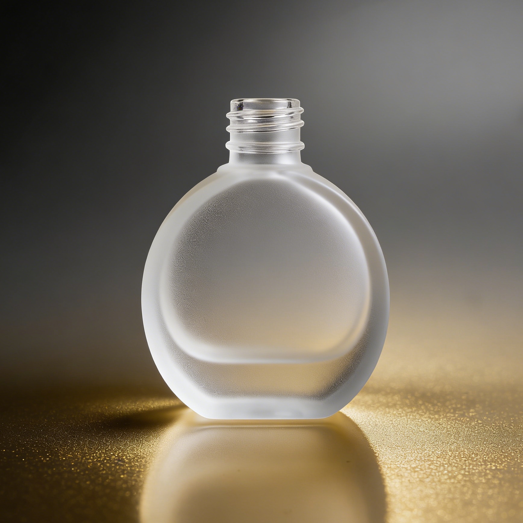 80ML Flat Oval Frosted Glass Bottle