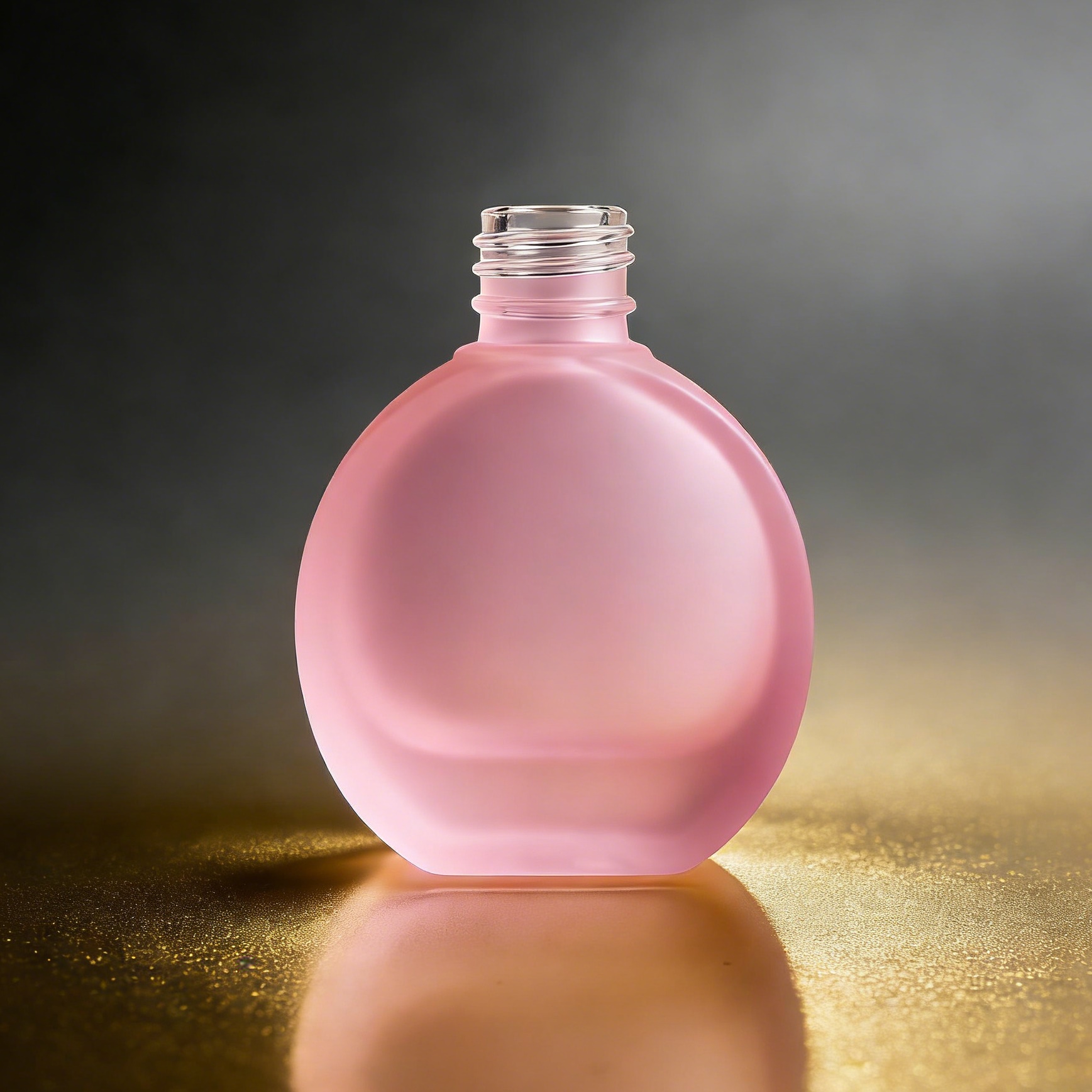 80ML Flat Oval Frosted Glass Bottle