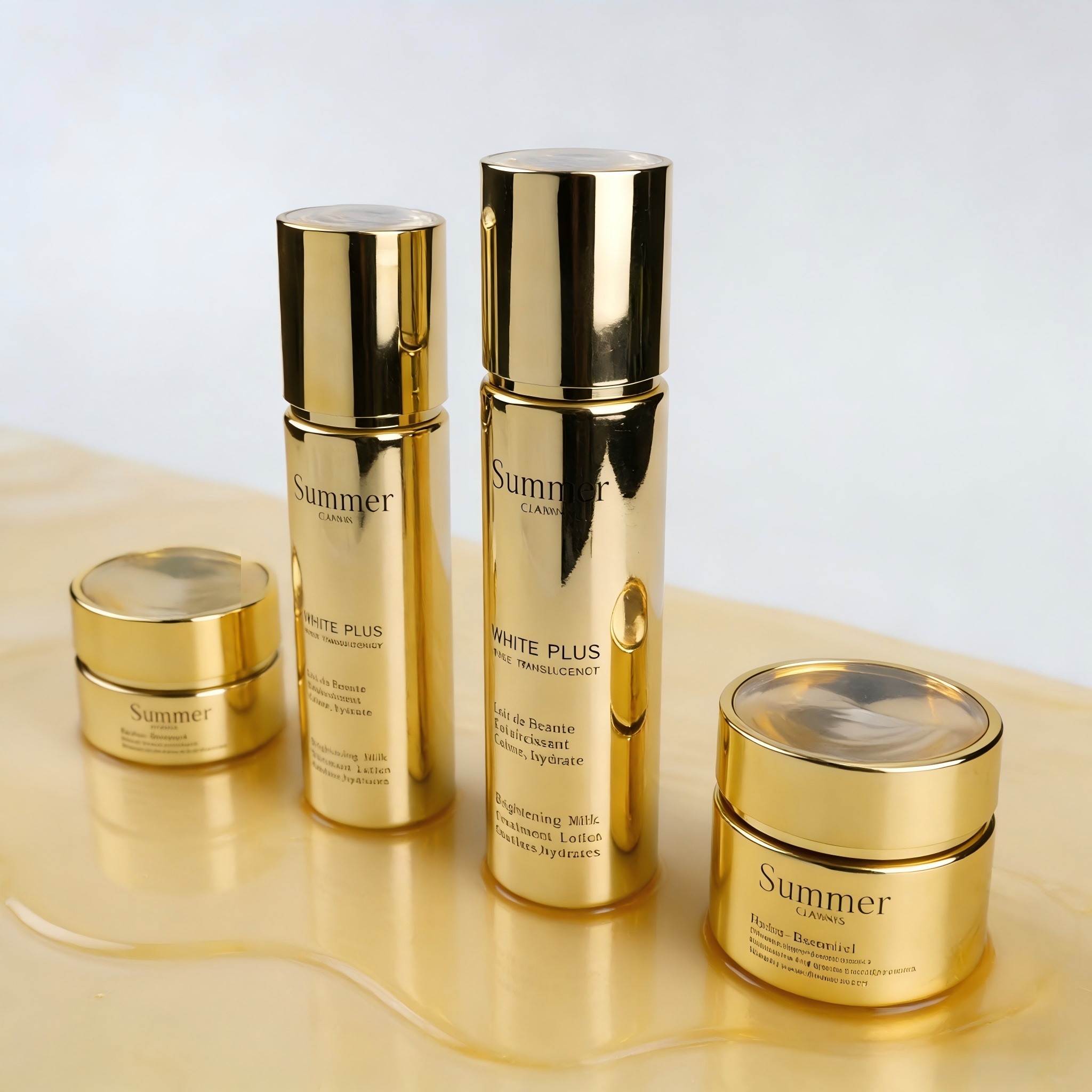30‑120ML Gold Plated Glass Skincare Set