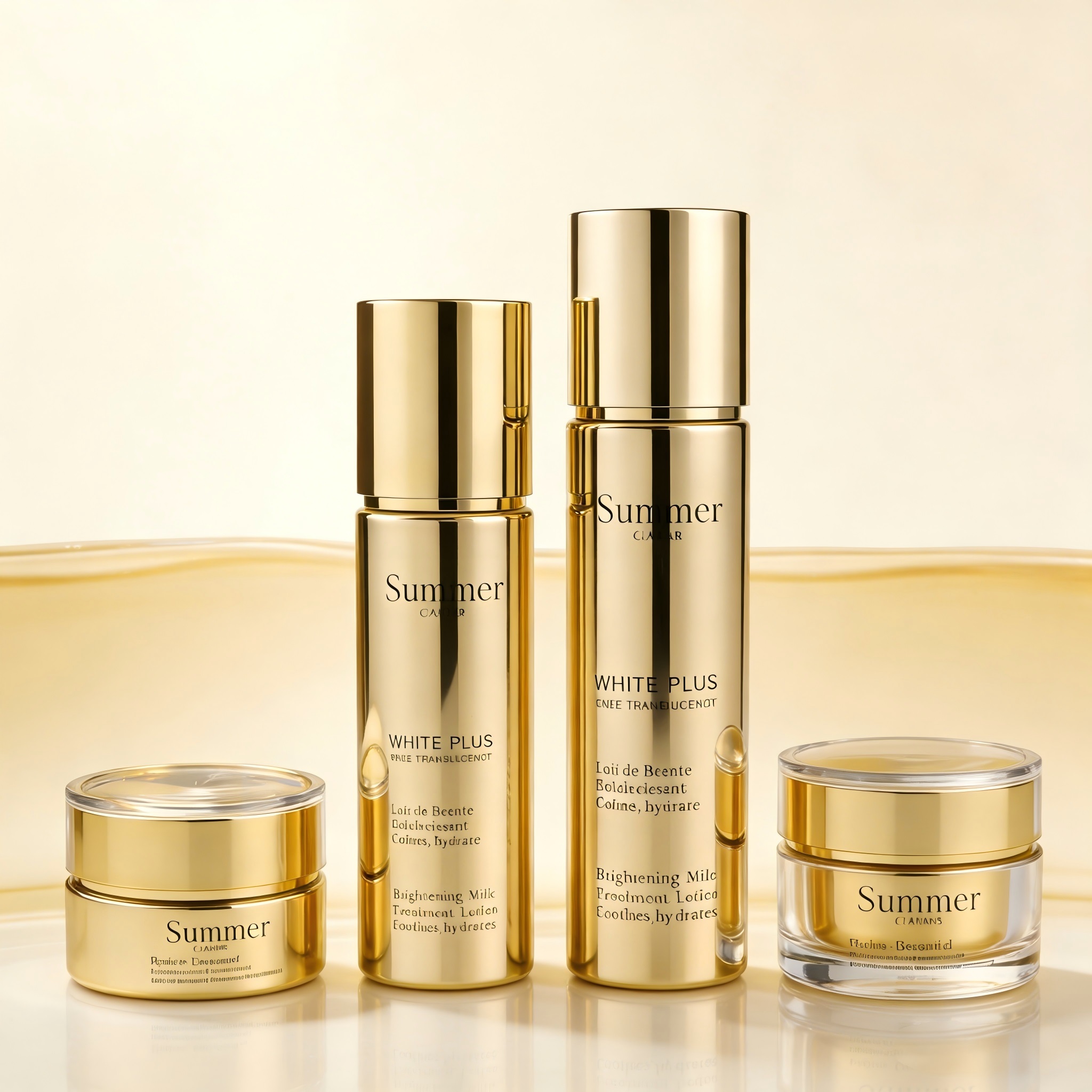 30‑120ML Gold Plated Glass Skincare Set