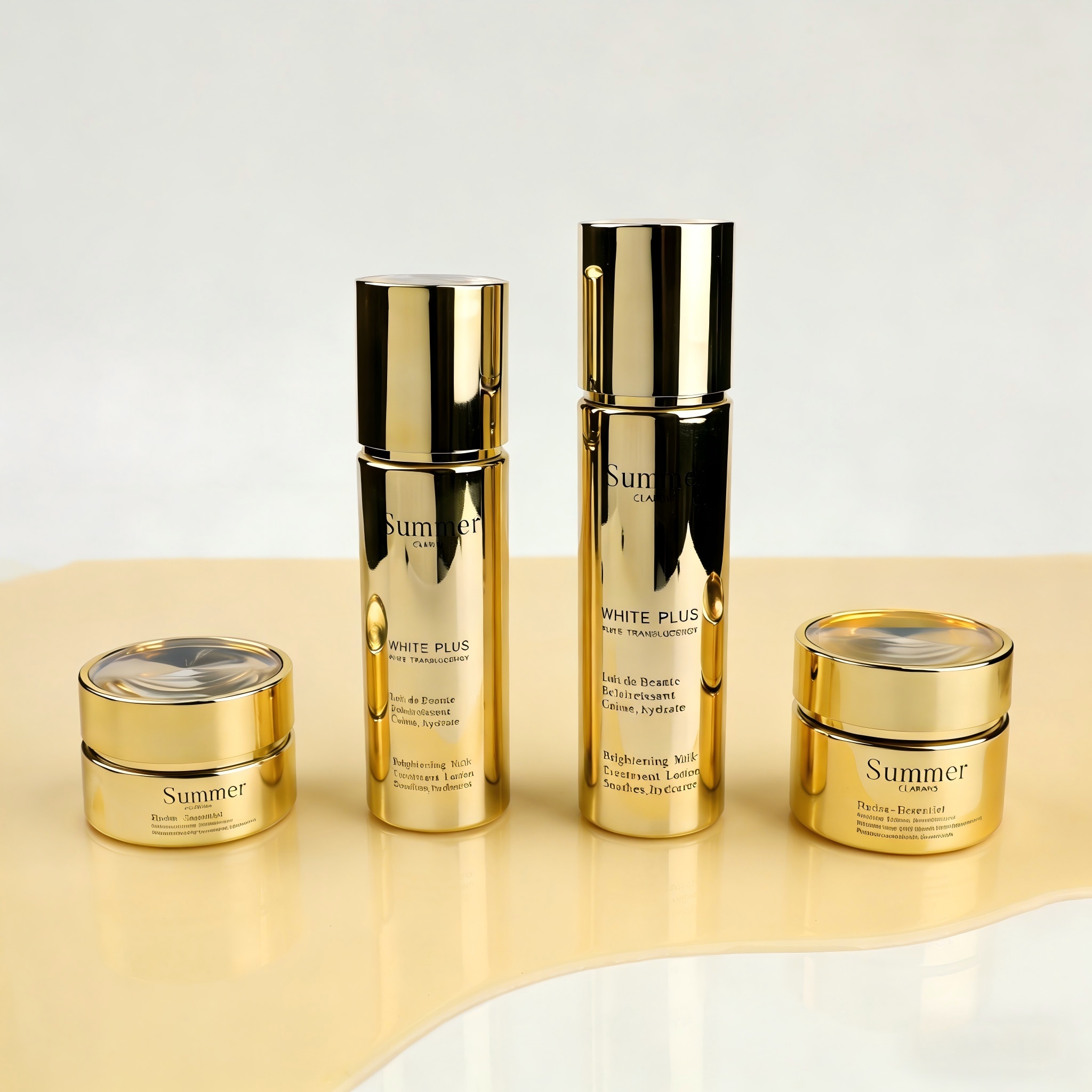 30‑120ML Gold Plated Glass Skincare Set