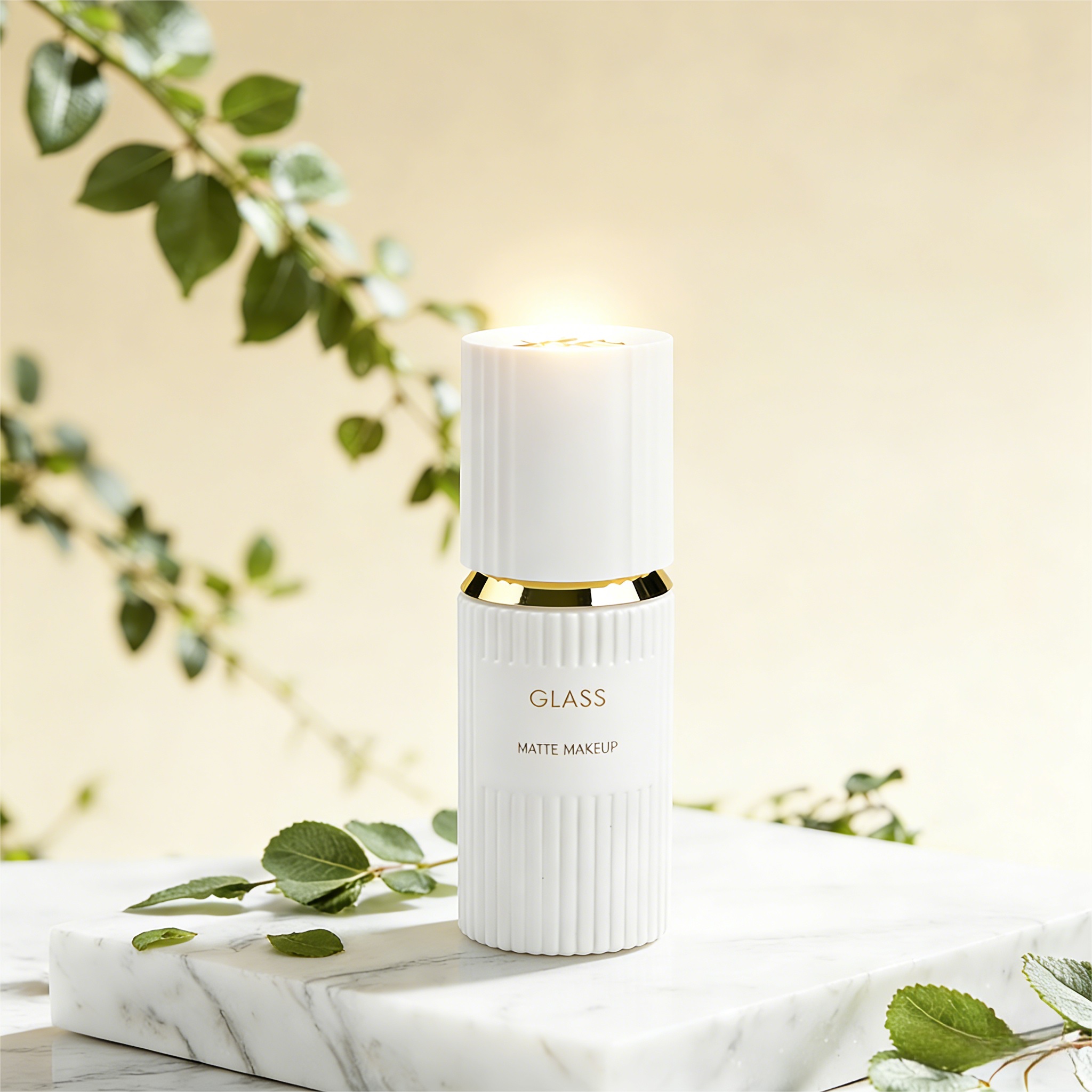 30‑120ML White Ribbed Glass Skincare Set