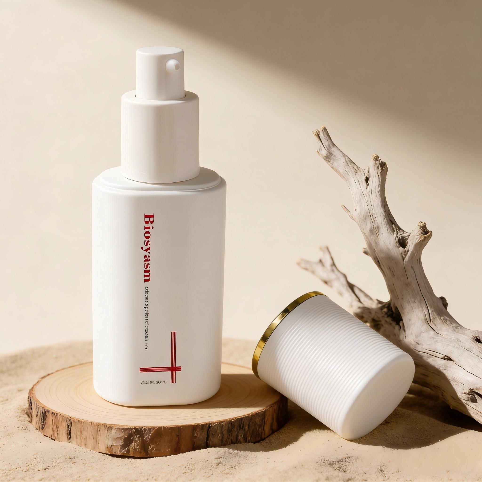 30‑120ML White Ribbed‑Cap Lotion Bottle
