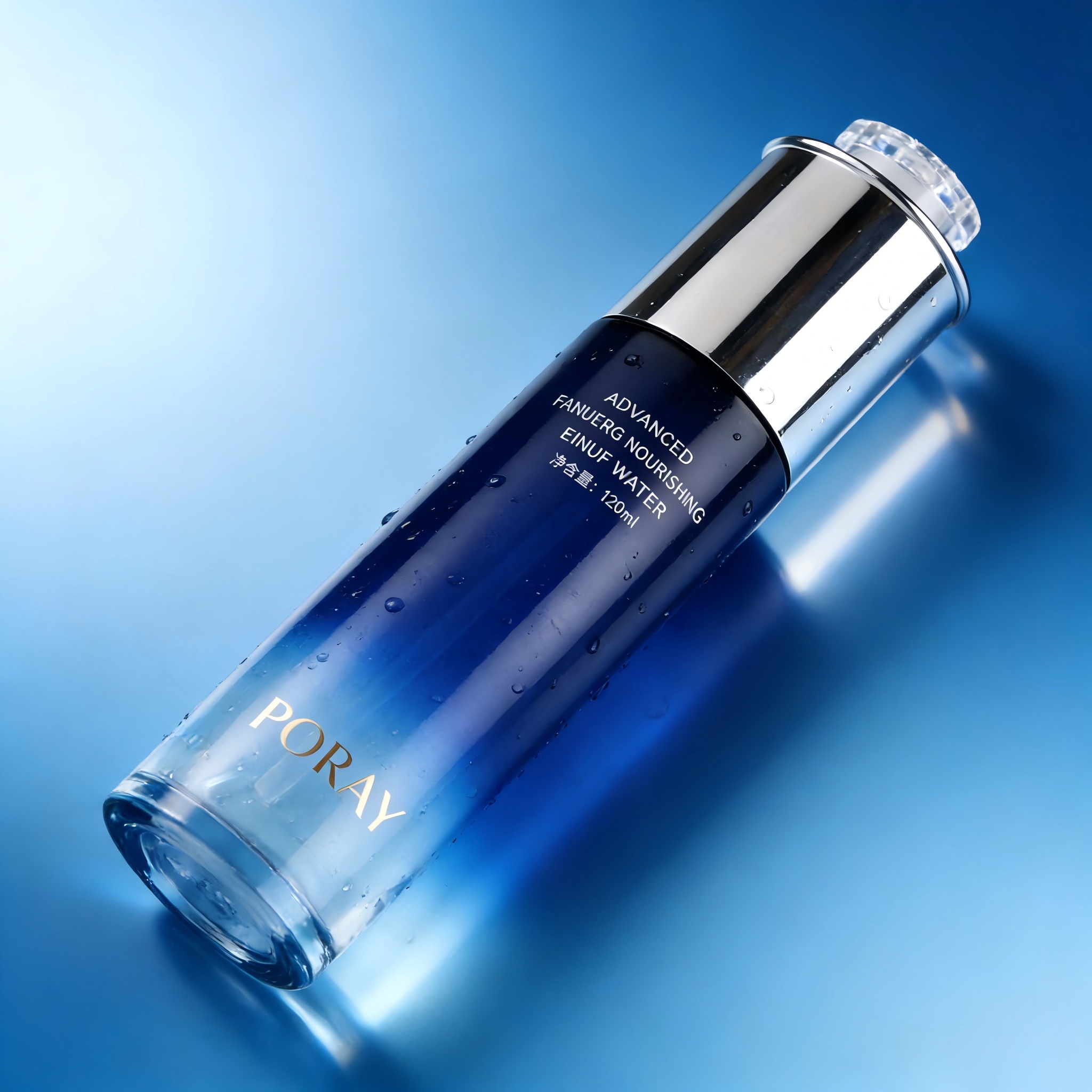 40‑120ML Blue Gradient Glass Skincare Set