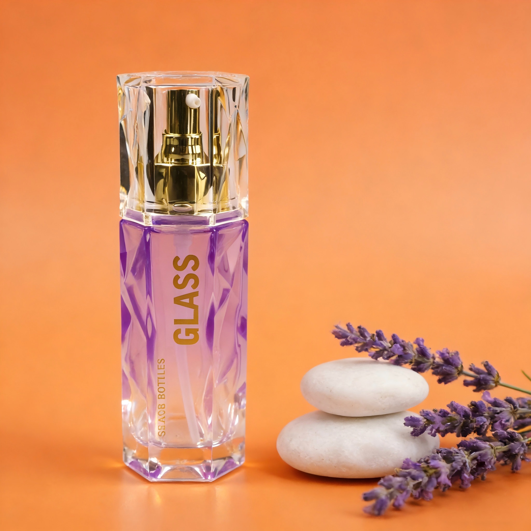 60‑120ML Crystal Cut Hexagonal Glass Bottle