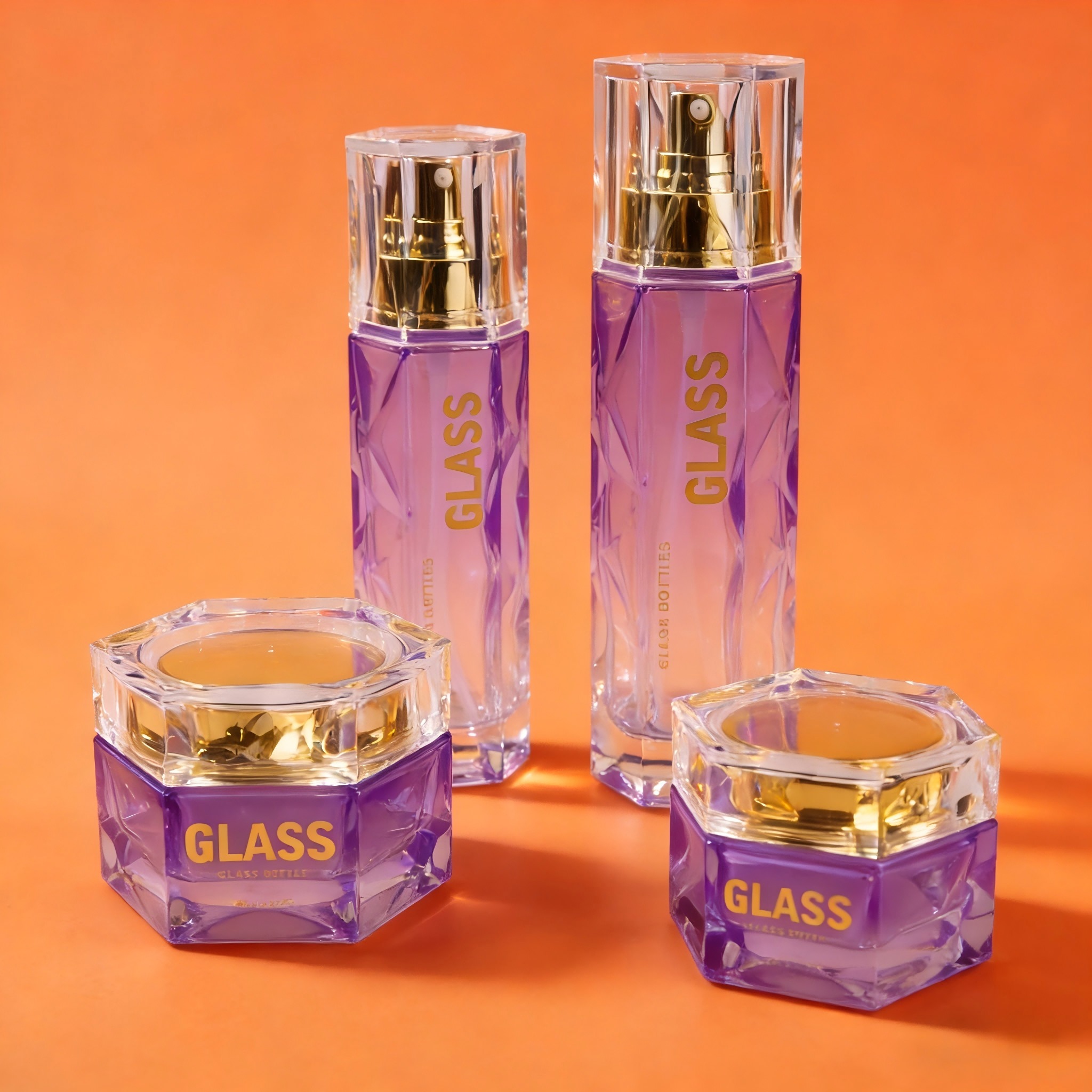 60‑120ML Crystal Cut Hexagonal Glass Bottle