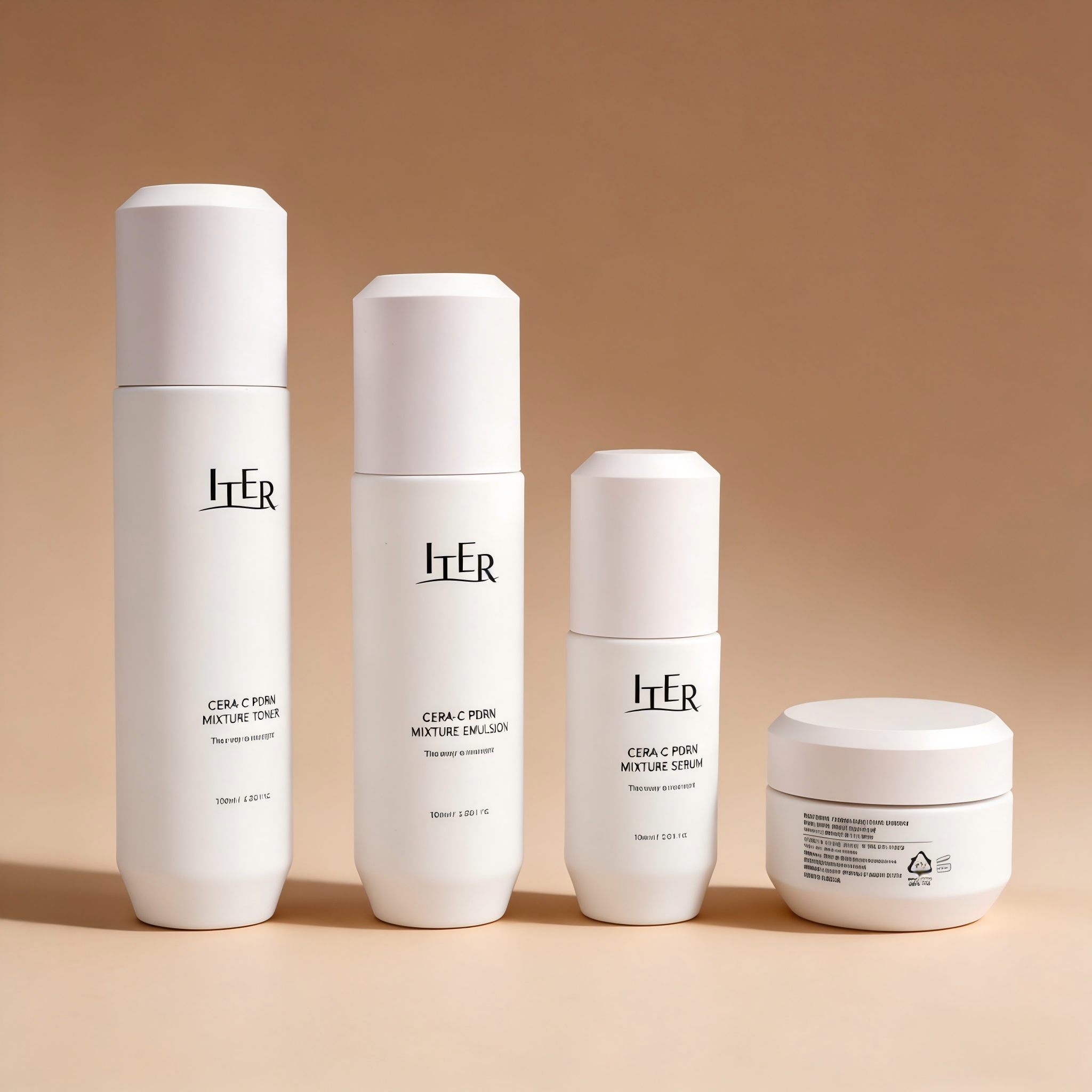 40‑120ML Minimalist Matte White Plastic Skincare Set