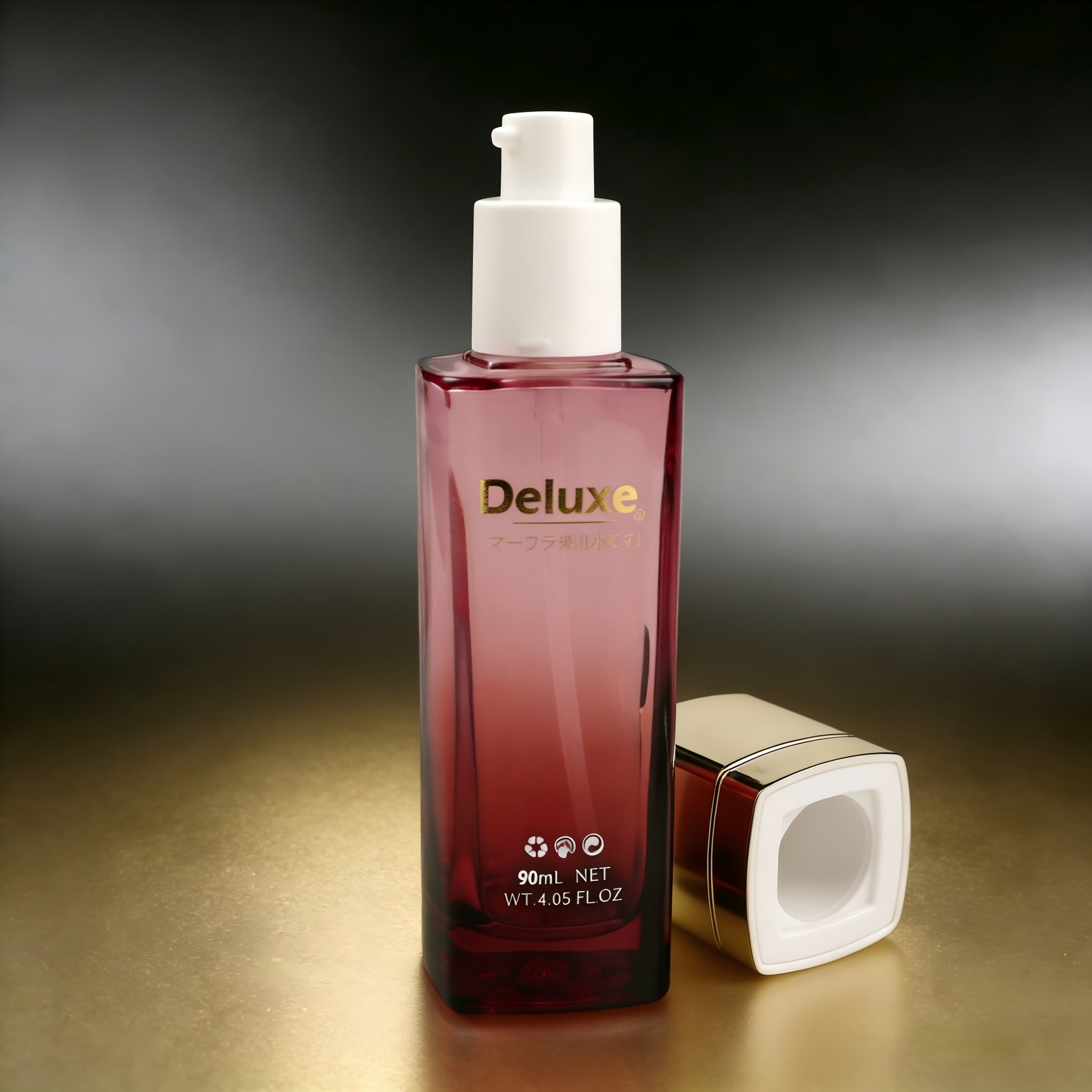 30‑110ML Burgundy Square Glass Skincare Set
