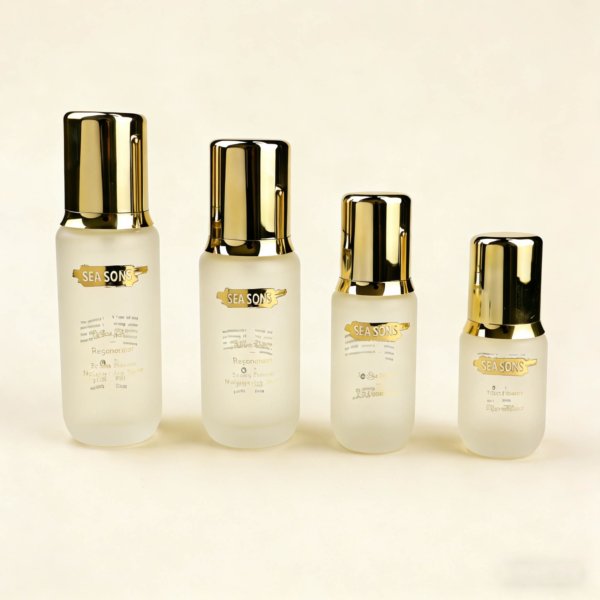 30‑50ml Curved Glass Bottle With Gold Cap
