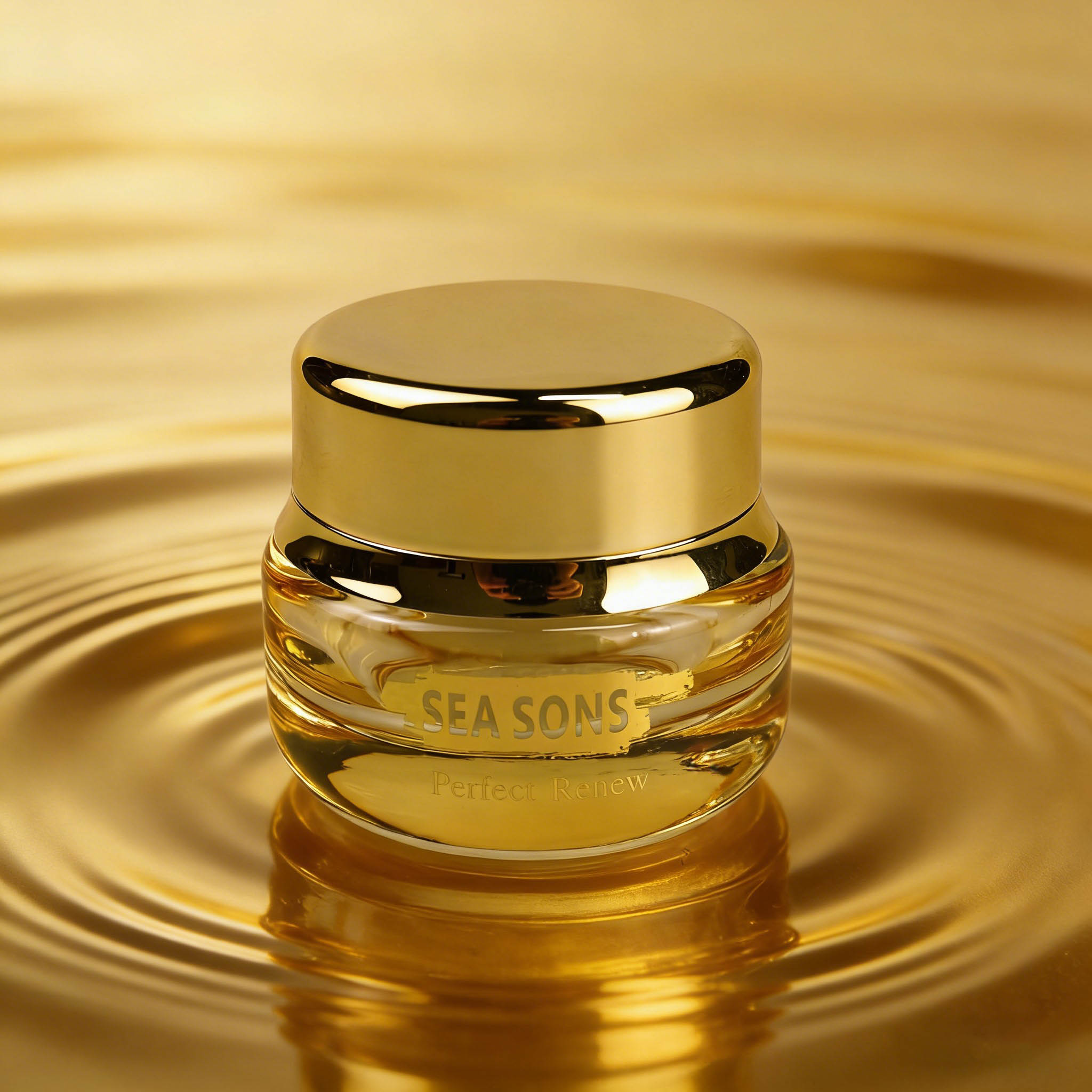 30‑50ml Curved Glass Bottle With Gold Cap