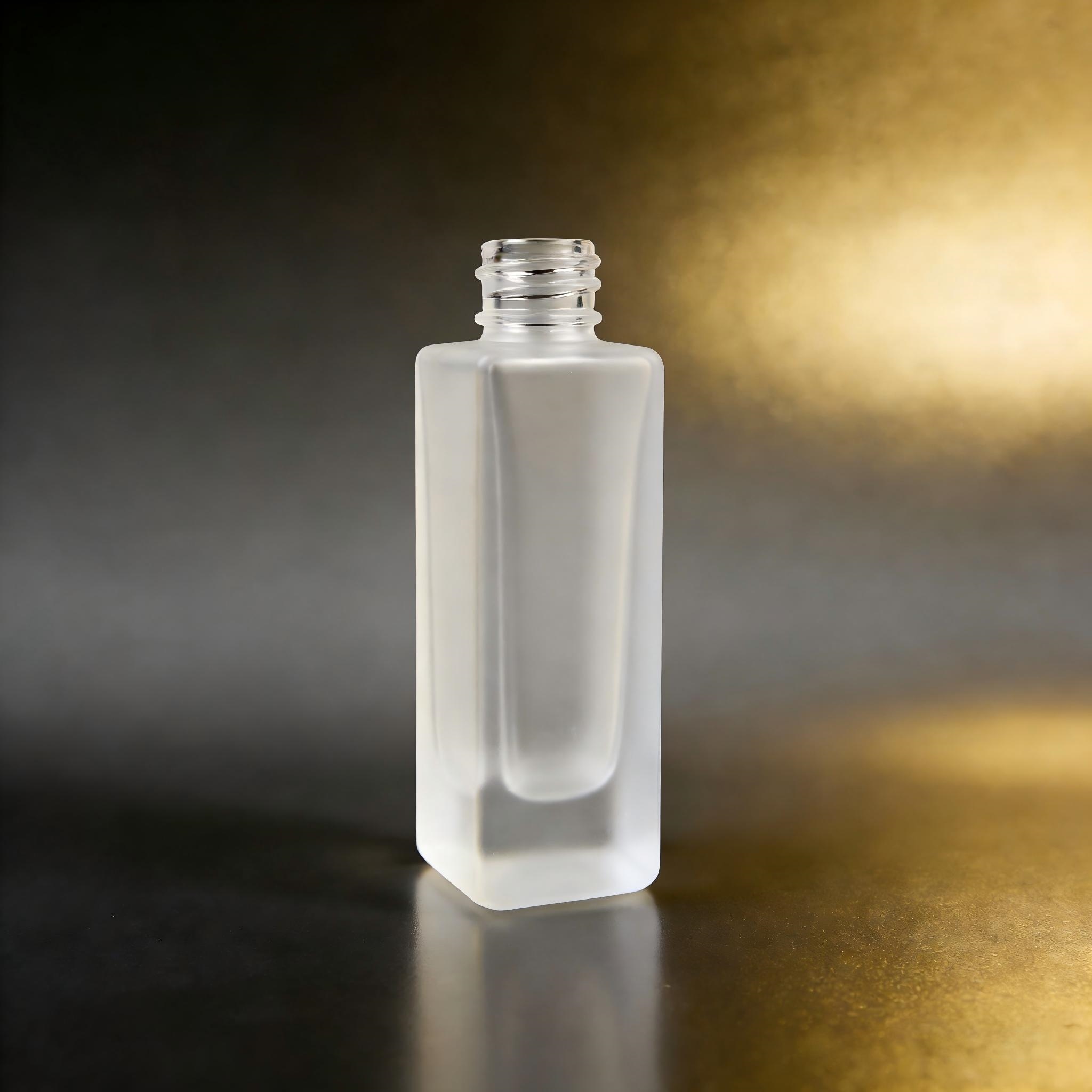 60‑120ML Tall Square Deep Recessed Glass Bottle