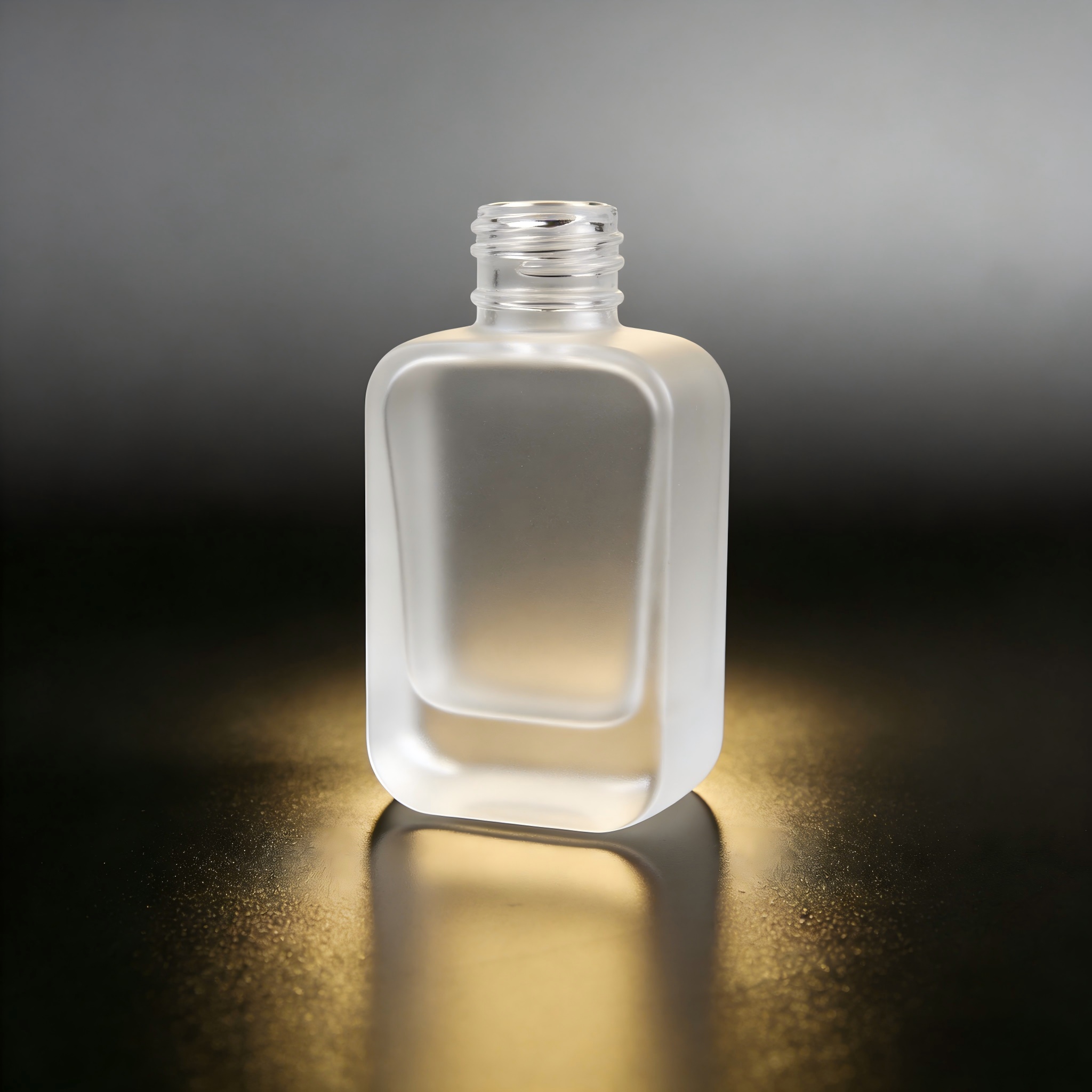 50‑100ML Short Rounded‑Square Recessed Glass Bottle