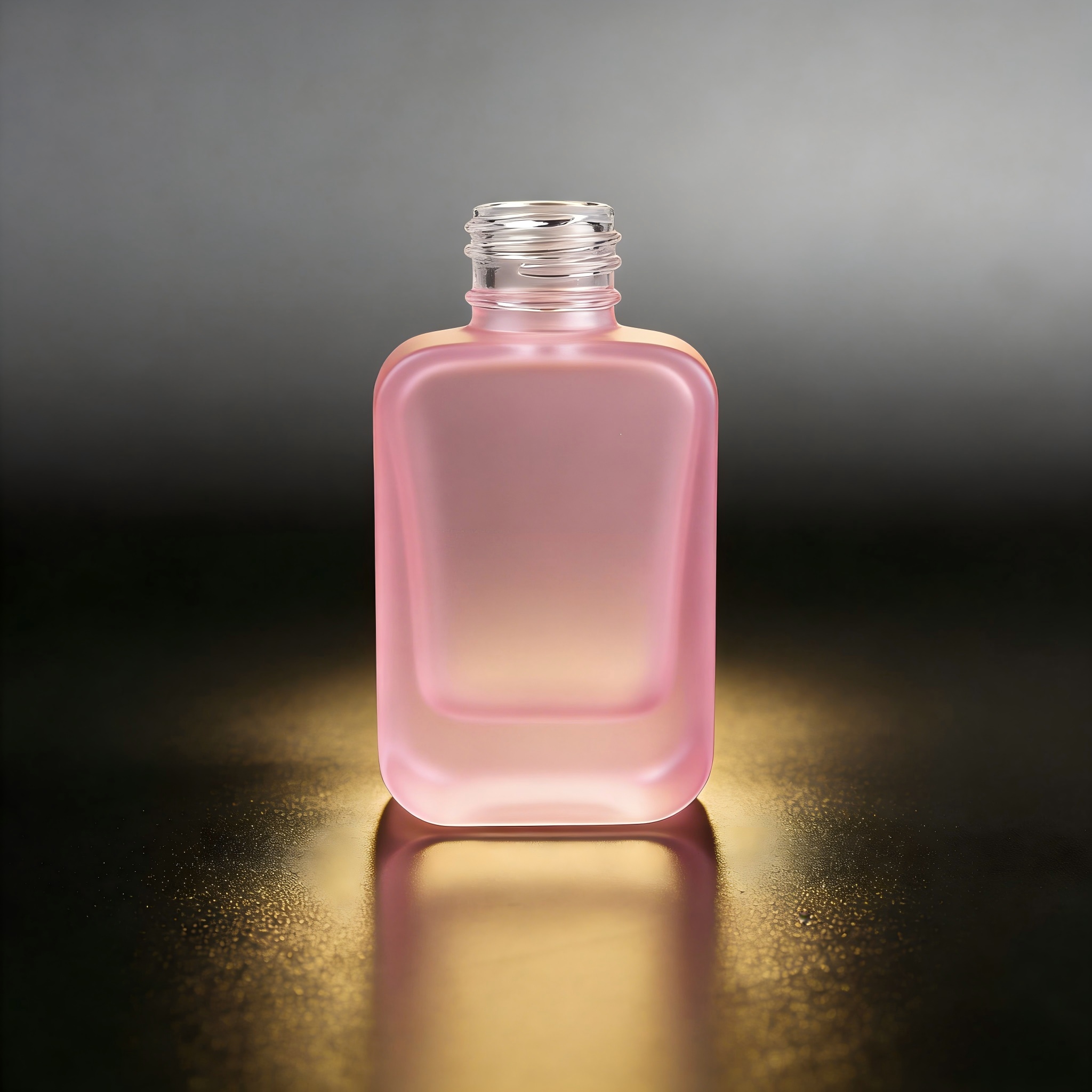 50‑100ML Short Rounded‑Square Recessed Glass Bottle