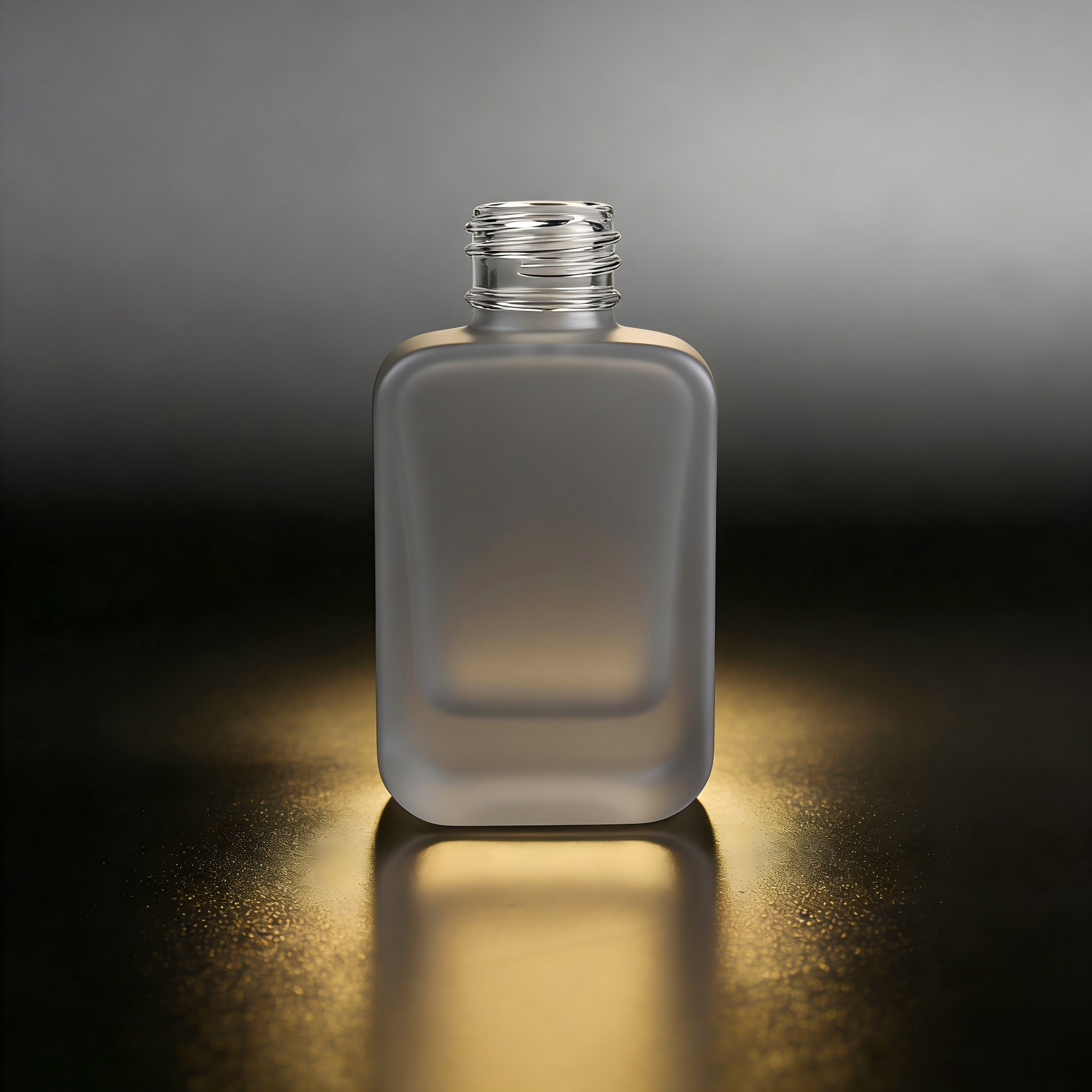 50‑100ML Short Rounded‑Square Recessed Glass Bottle