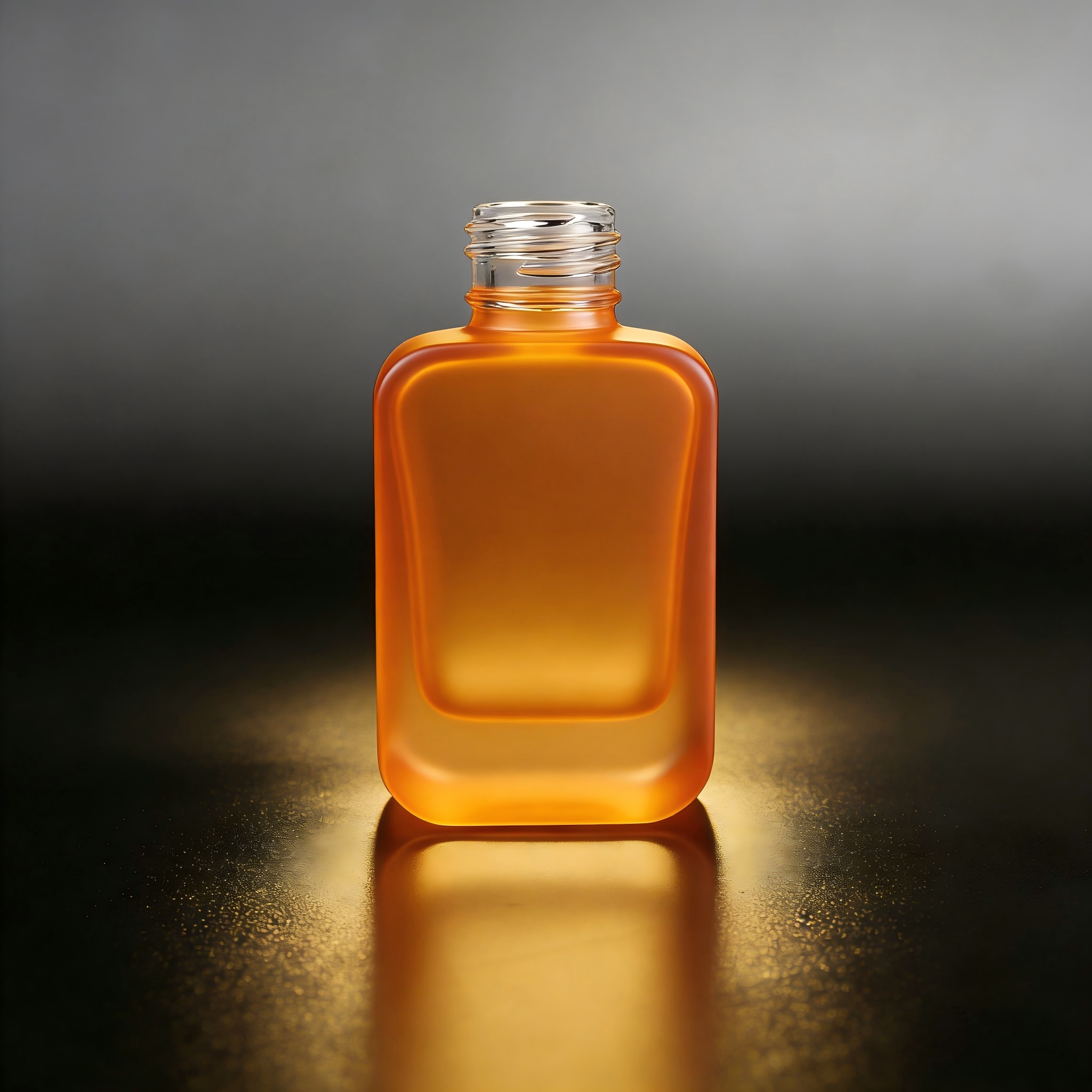 50‑100ML Short Rounded‑Square Recessed Glass Bottle