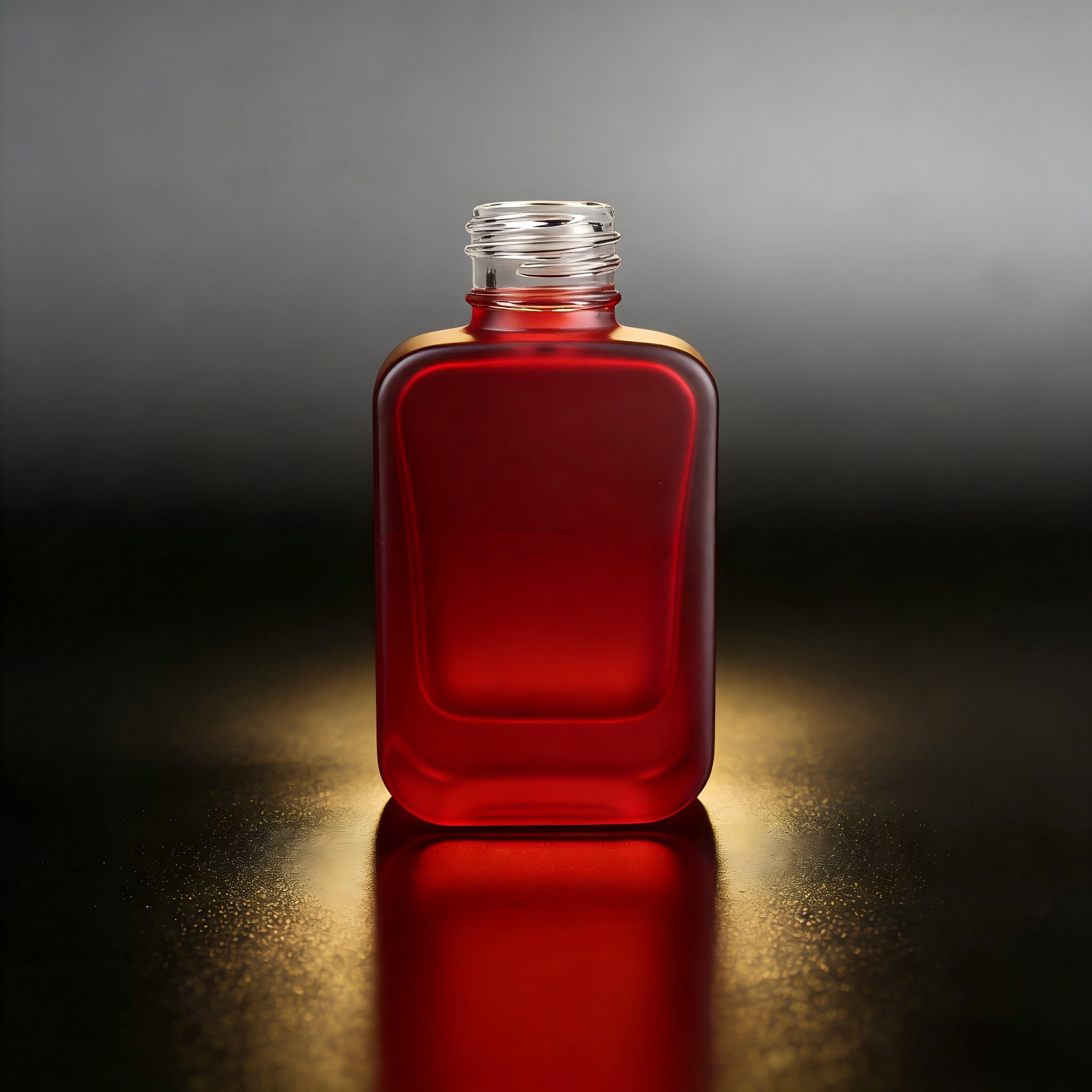 50‑100ML Short Rounded‑Square Recessed Glass Bottle