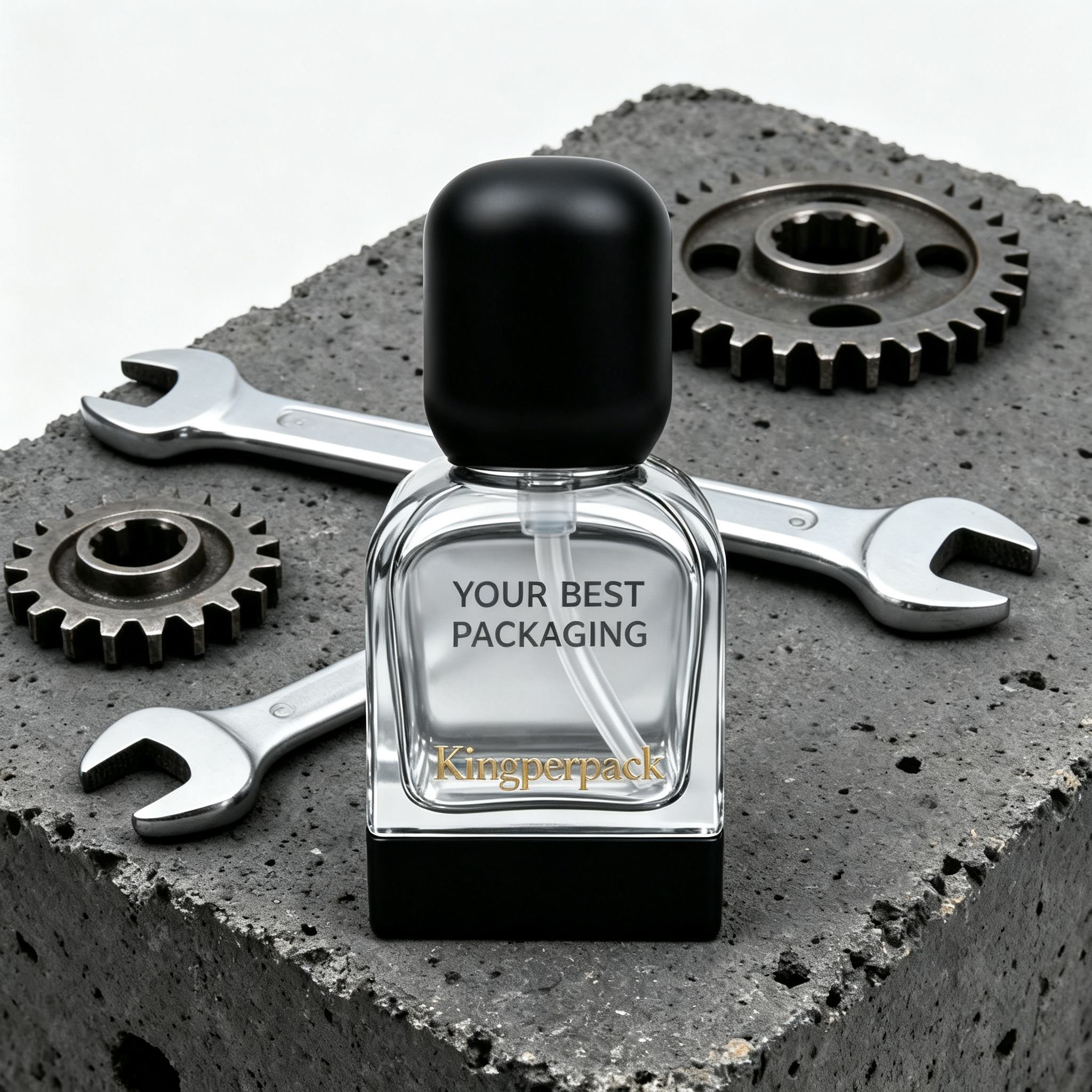 30‑45ml Soft Square Glass Pump Bottle