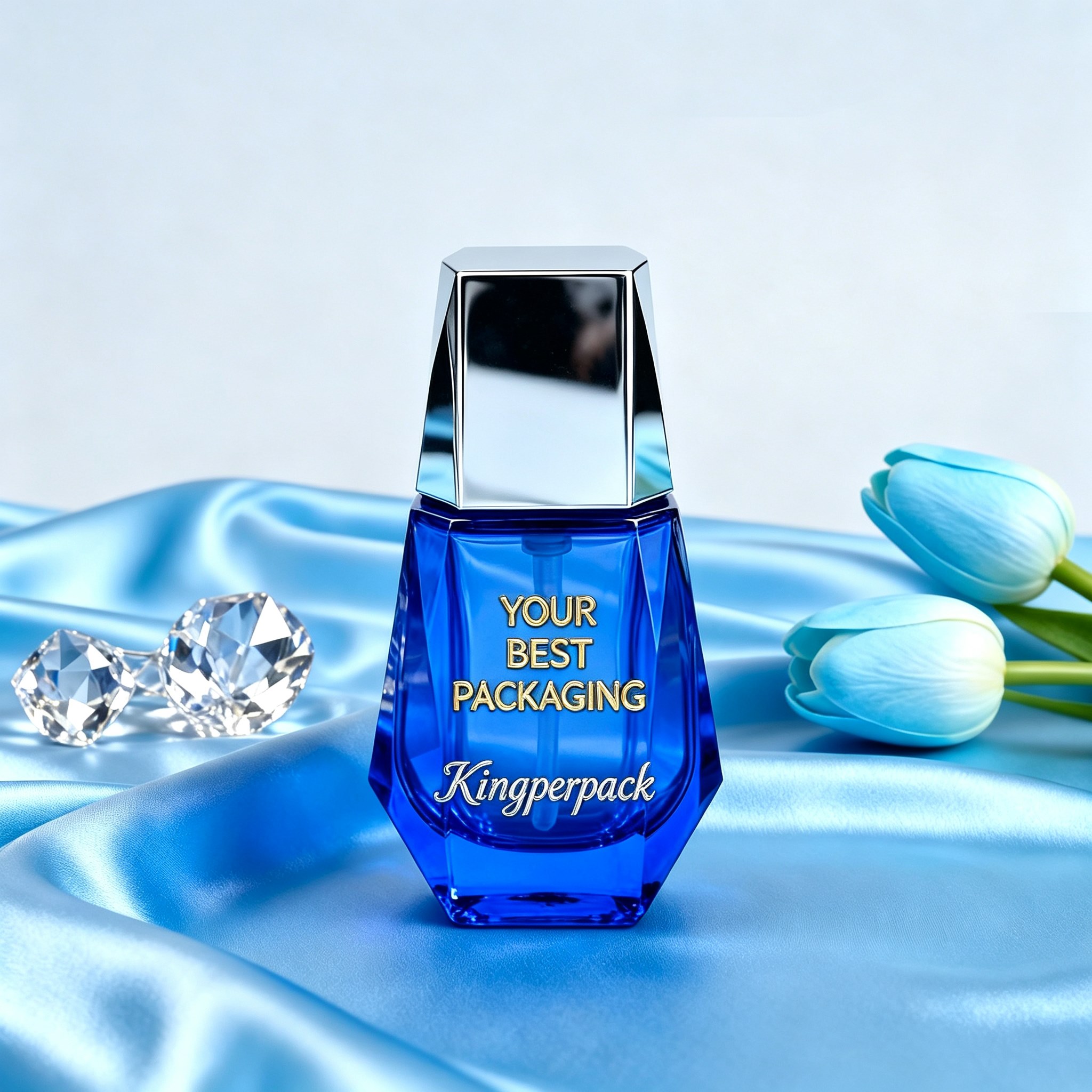 35‑45ml Faceted Diamond‑Cut Glass Perfume Bottle