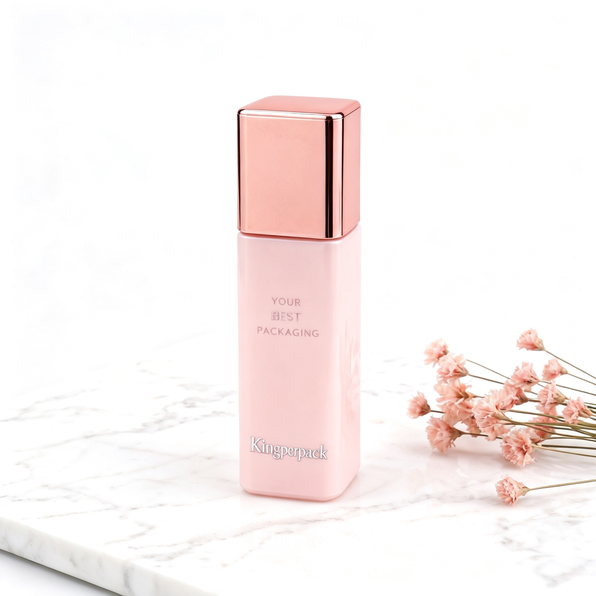 30‑40ml Tall Slim Square Glass Foundation Bottle
