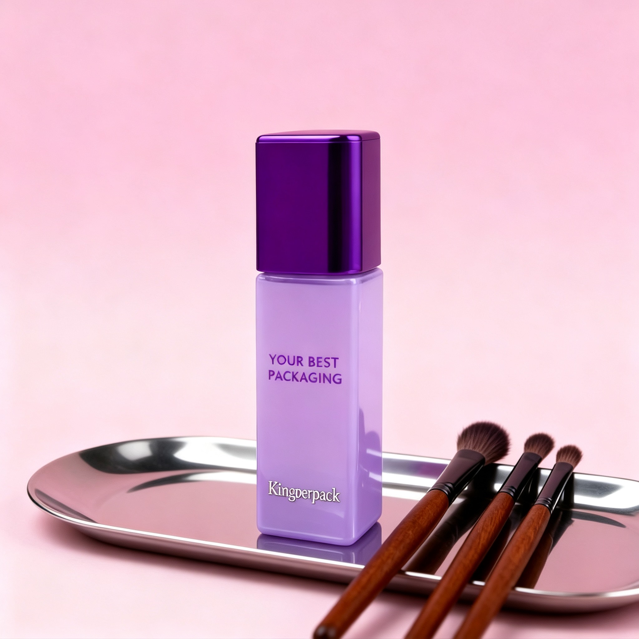 30‑40ml Tall Slim Square Glass Foundation Bottle