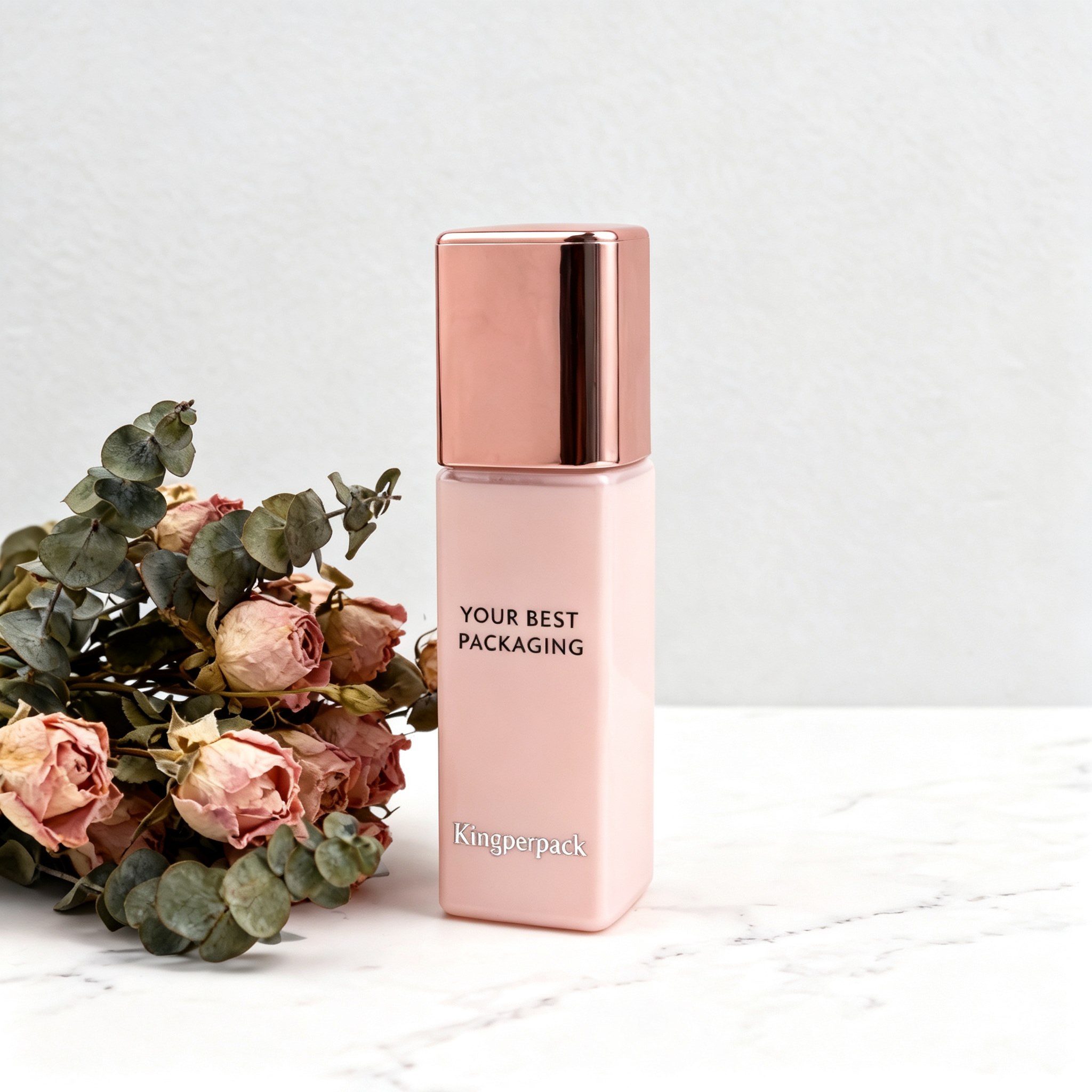 30‑40ml Tall Slim Square Glass Foundation Bottle